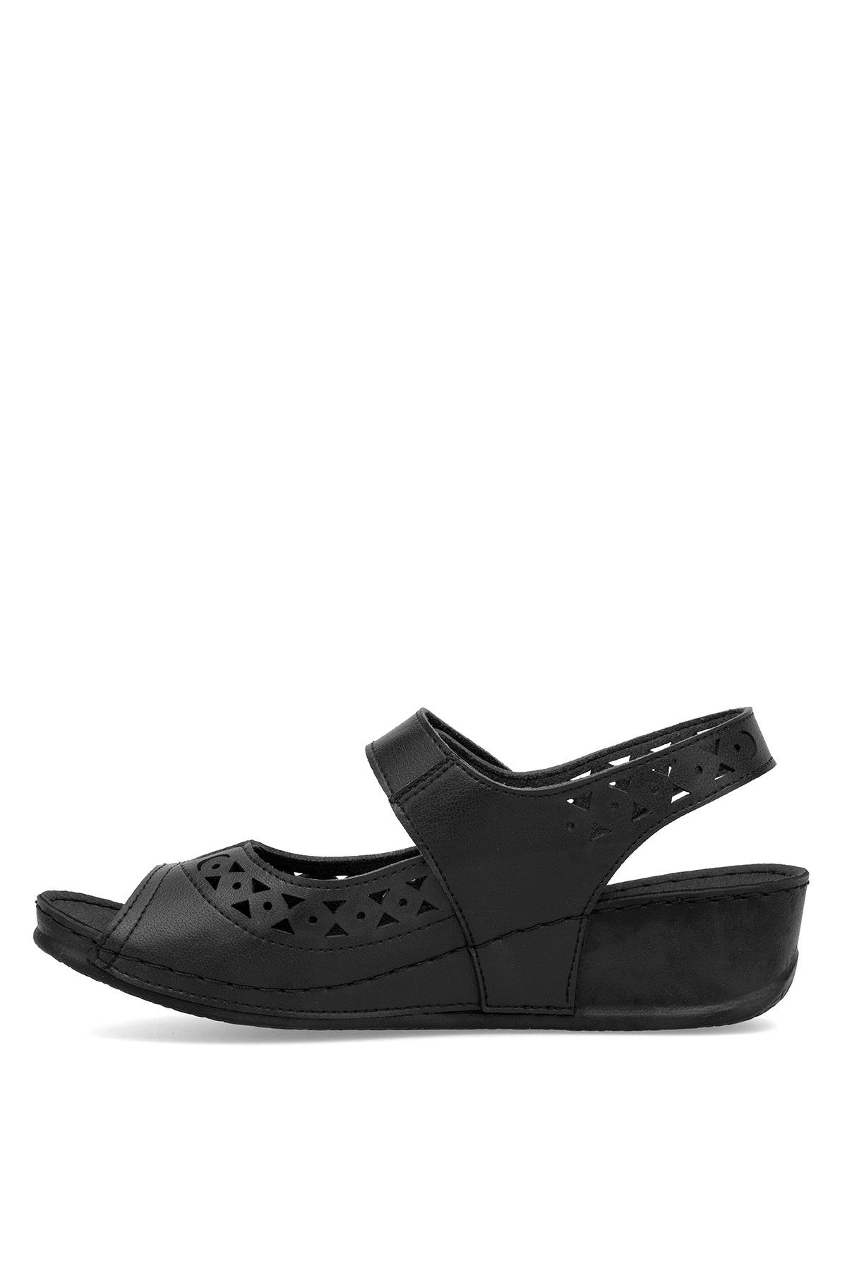 Muya 31130-3201 Terra Kadın Ortopedik Düz Sandalet Siyah