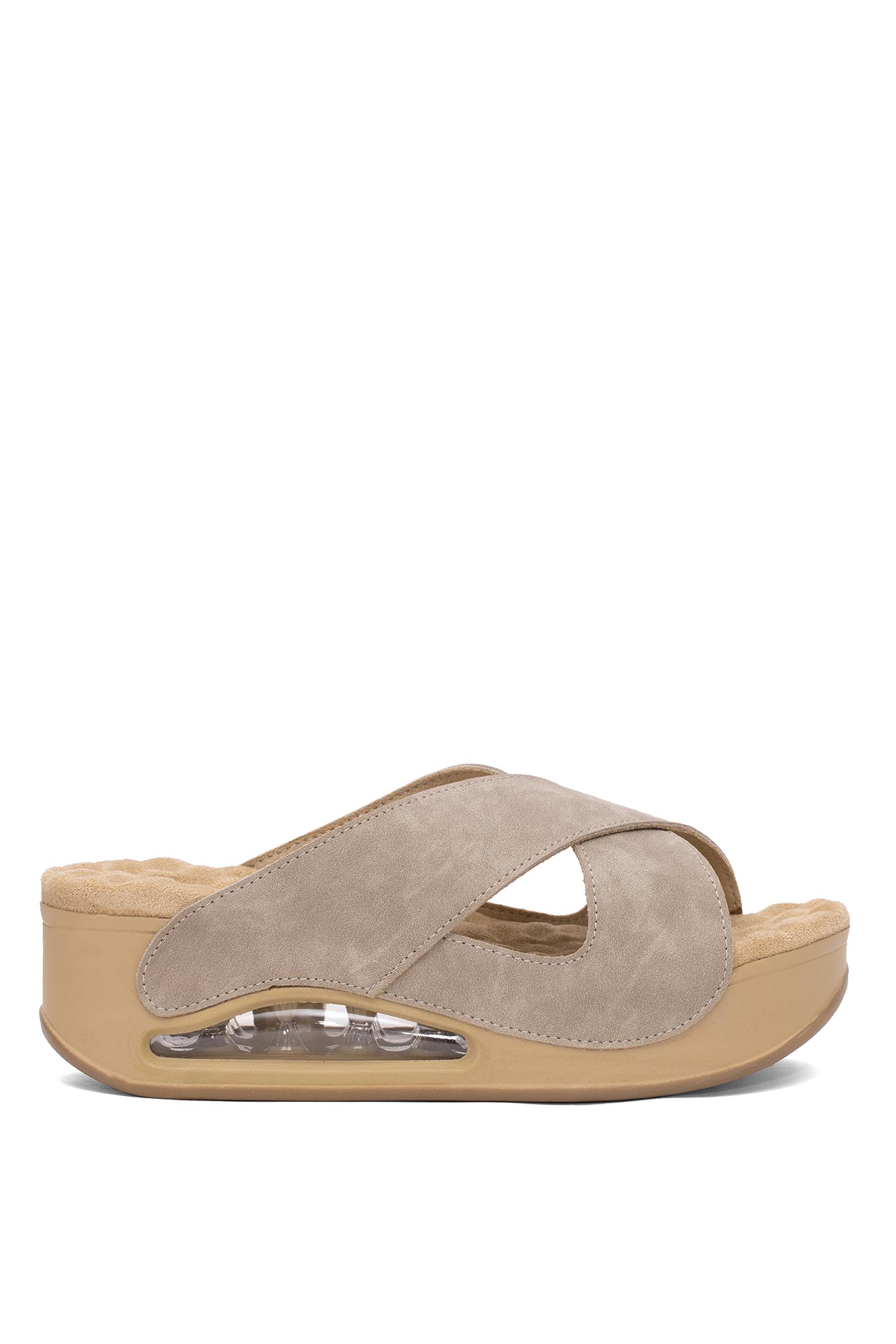 Muya 31210-8401 Penelope Kadın Ortopedik Dolgu Topuk Terlik Krem