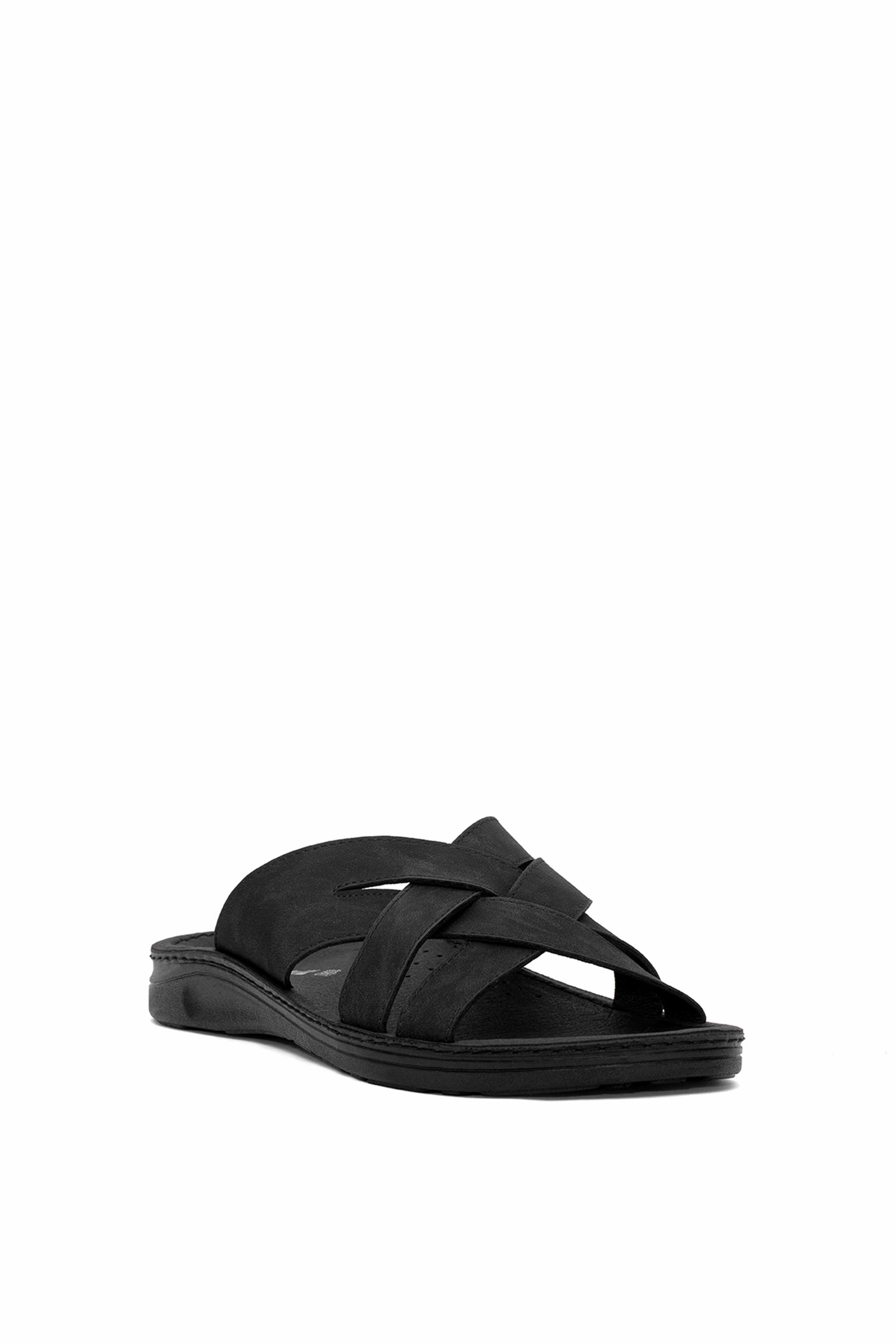 Muya 31318-3531 Tiger Erkek Ortopedik Düz Terlik Siyah