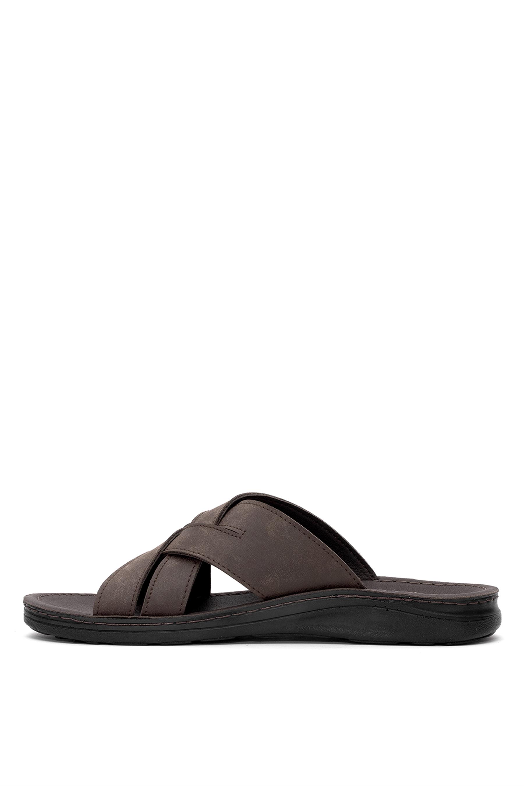 Muya 31318-3531 Tiger Erkek Ortopedik Düz Terlik Kahverengi