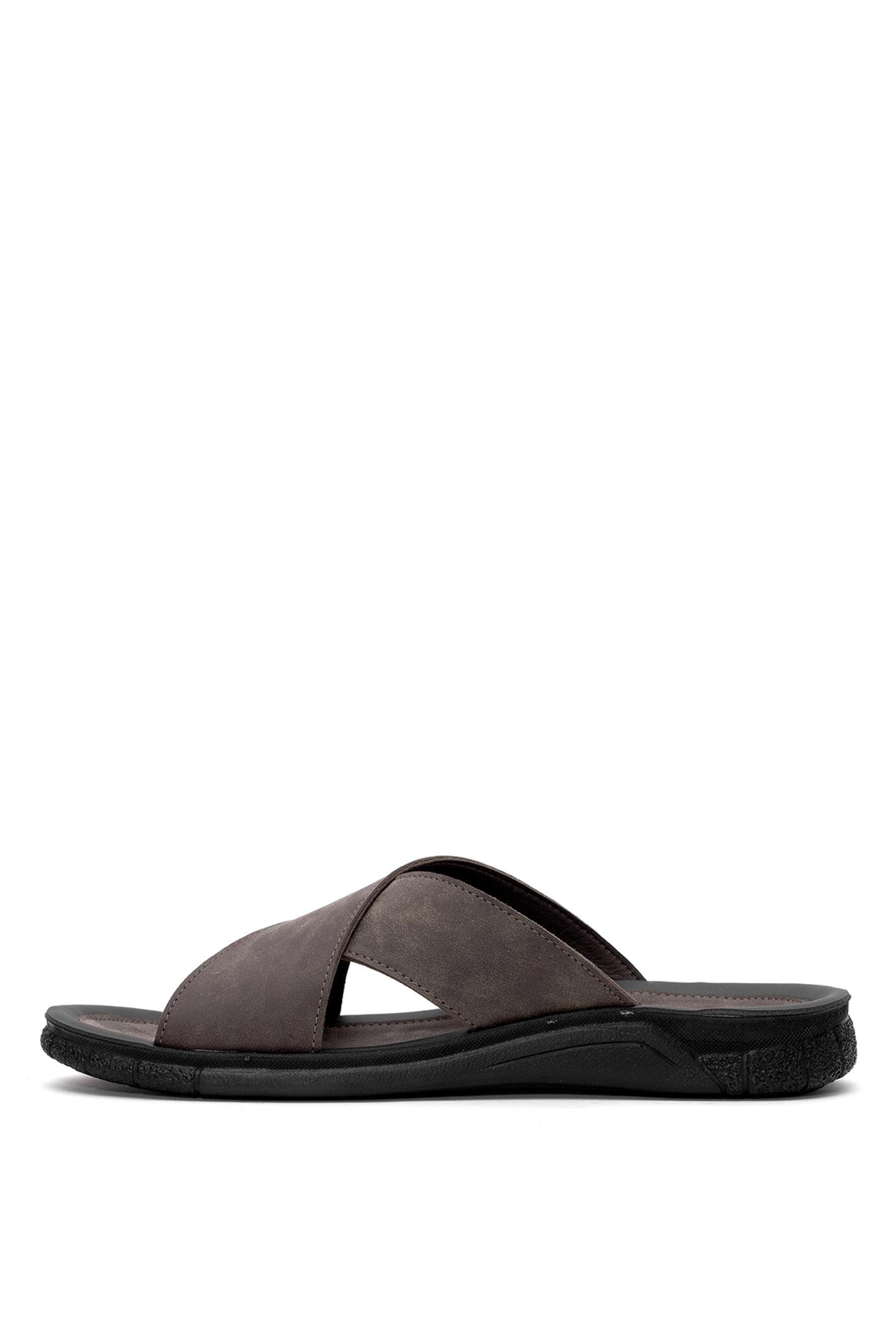 Muya 33301-3433 Vegas Erkek Ortopedik Düz Terlik Kahverengi