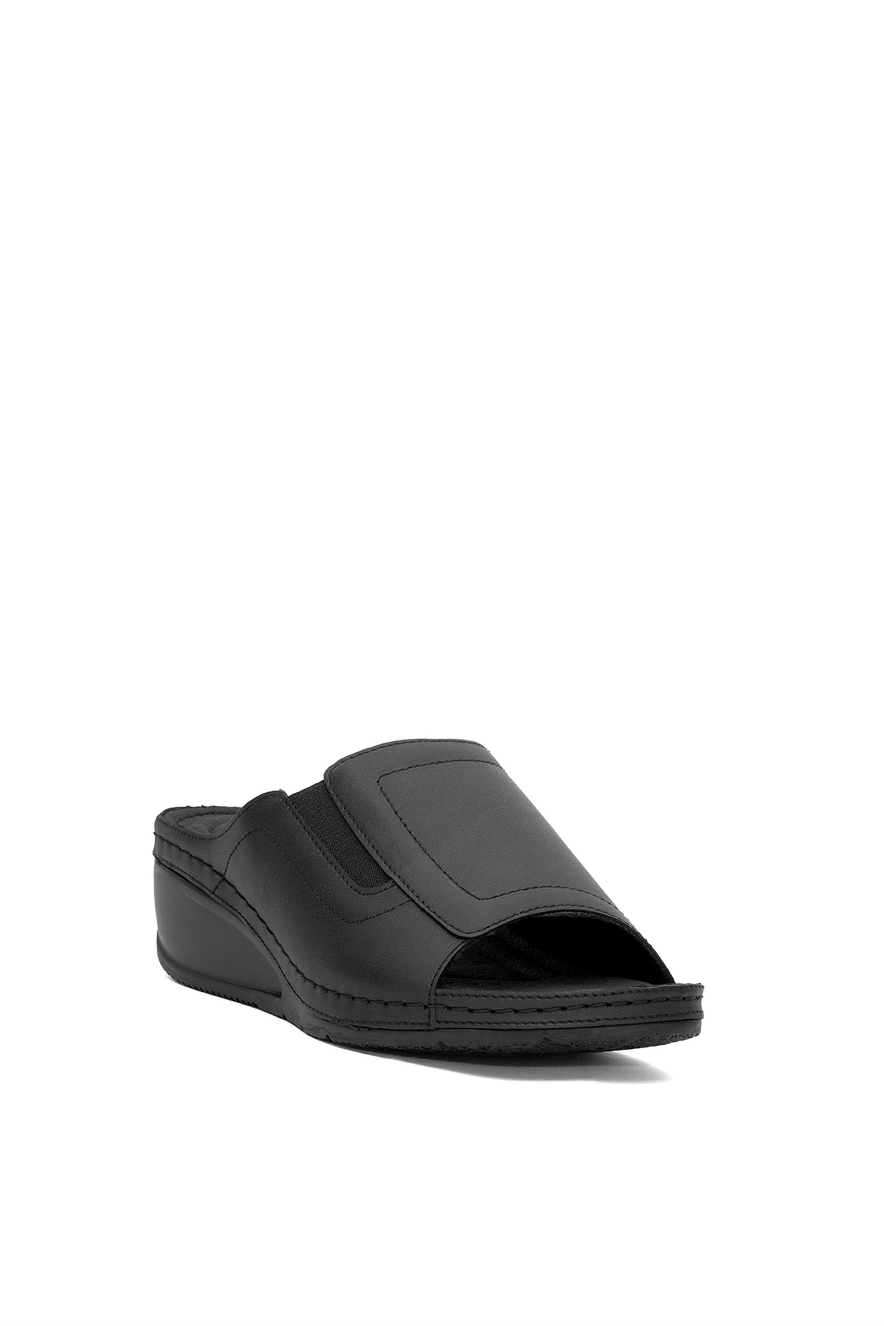 Muya 34217-4140 Eroso Kadın Ortopedik Dolgu Topuk Terlik Siyah