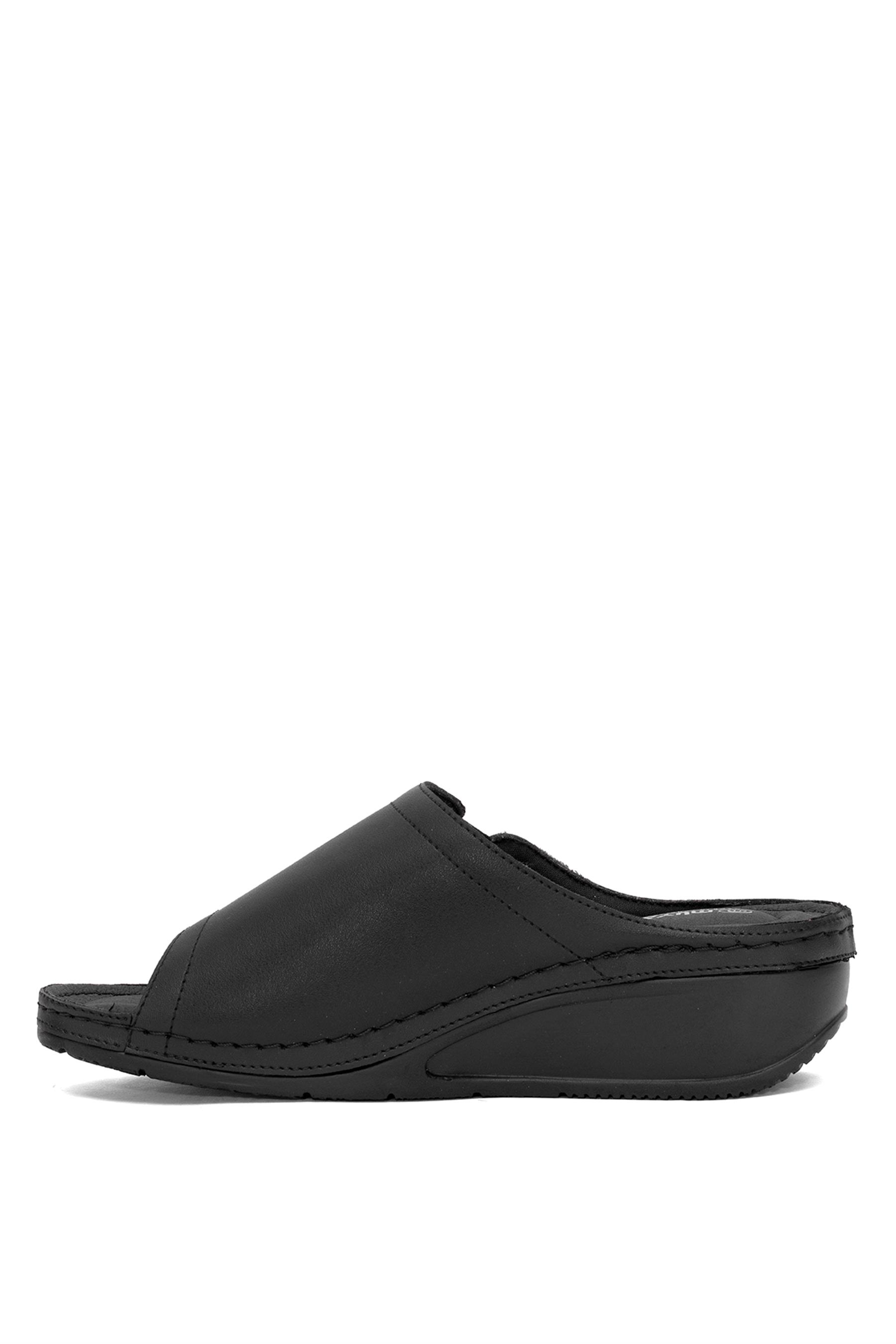 Muya 34217-4140 Eroso Kadın Ortopedik Dolgu Topuk Terlik Siyah