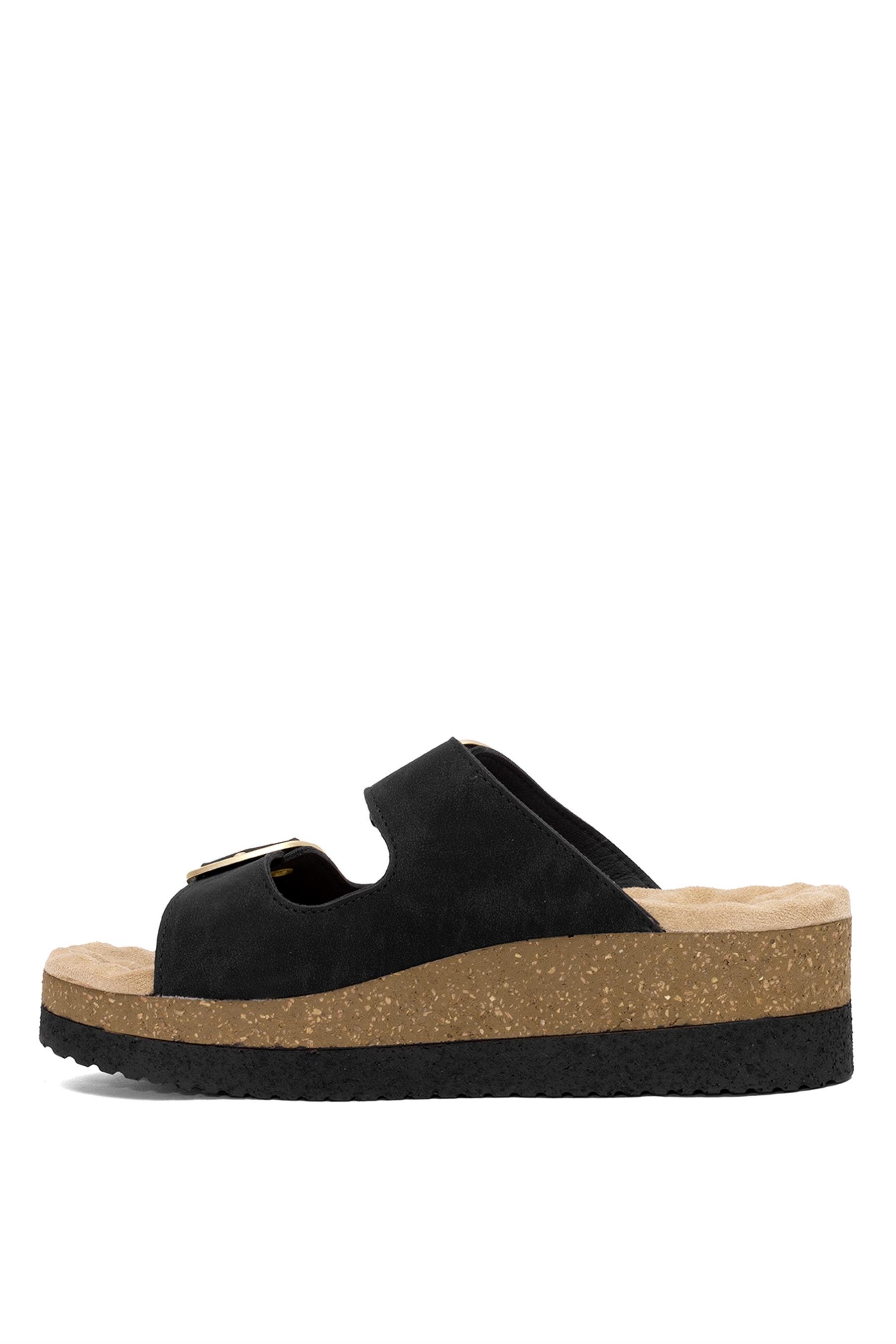 Muya 35205-9008 Pantai Kadın Ortopedik Dolgu Topuk Terlik Siyah