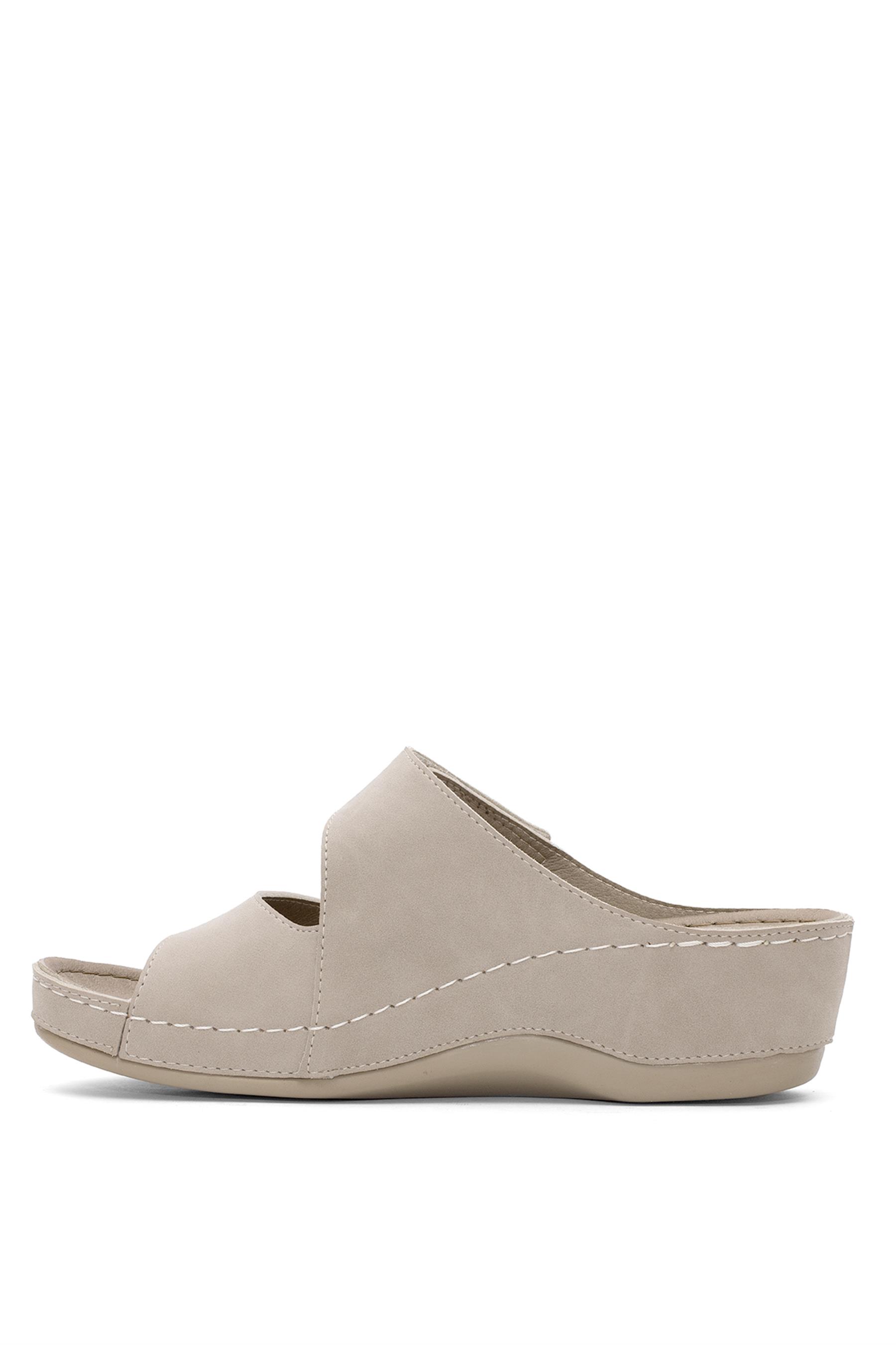 Muya 35208-3221 Anyar Kadın Ortopedik Düz Terlik Vizon