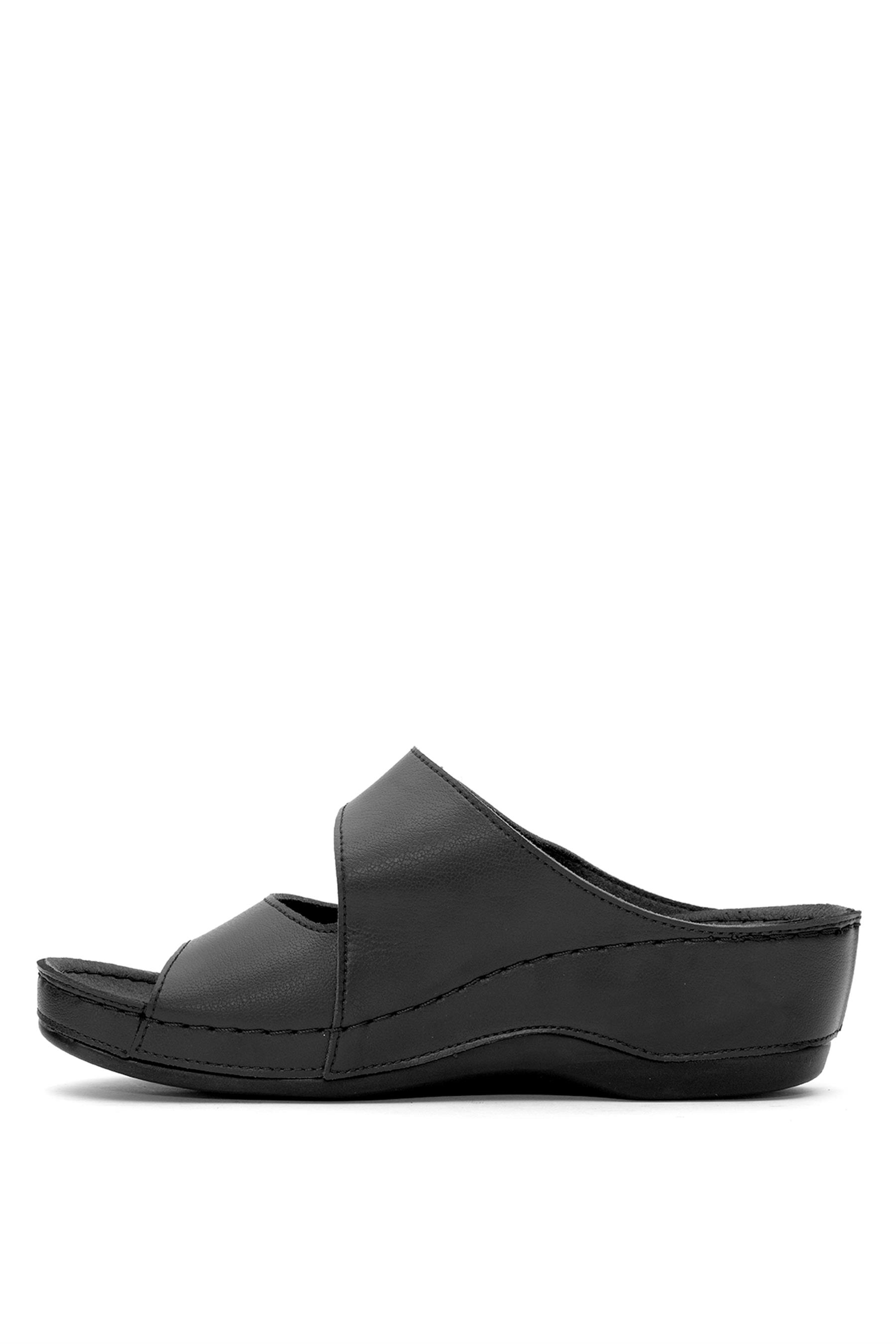 Muya 35208-3221 Anyar Kadın Ortopedik Düz Terlik Siyah