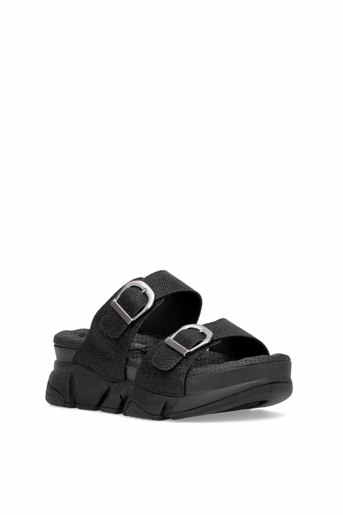 Muya 35244-4018 Kiirus Kadın Ortopedik Dolgu Topuk Terlik Siyah