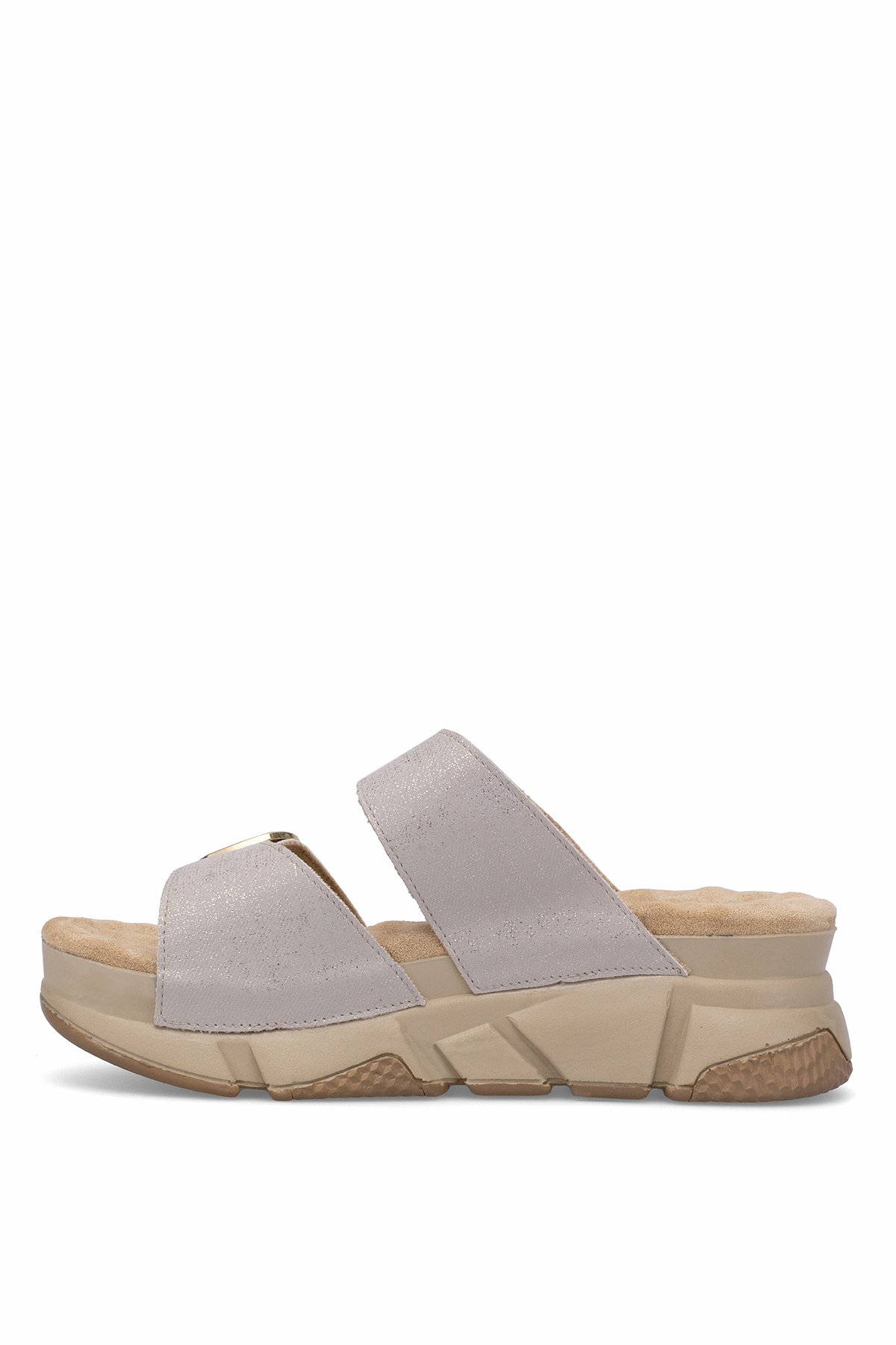 Muya 35244-4018 Kiirus Kadın Ortopedik Dolgu Topuk Terlik Bej