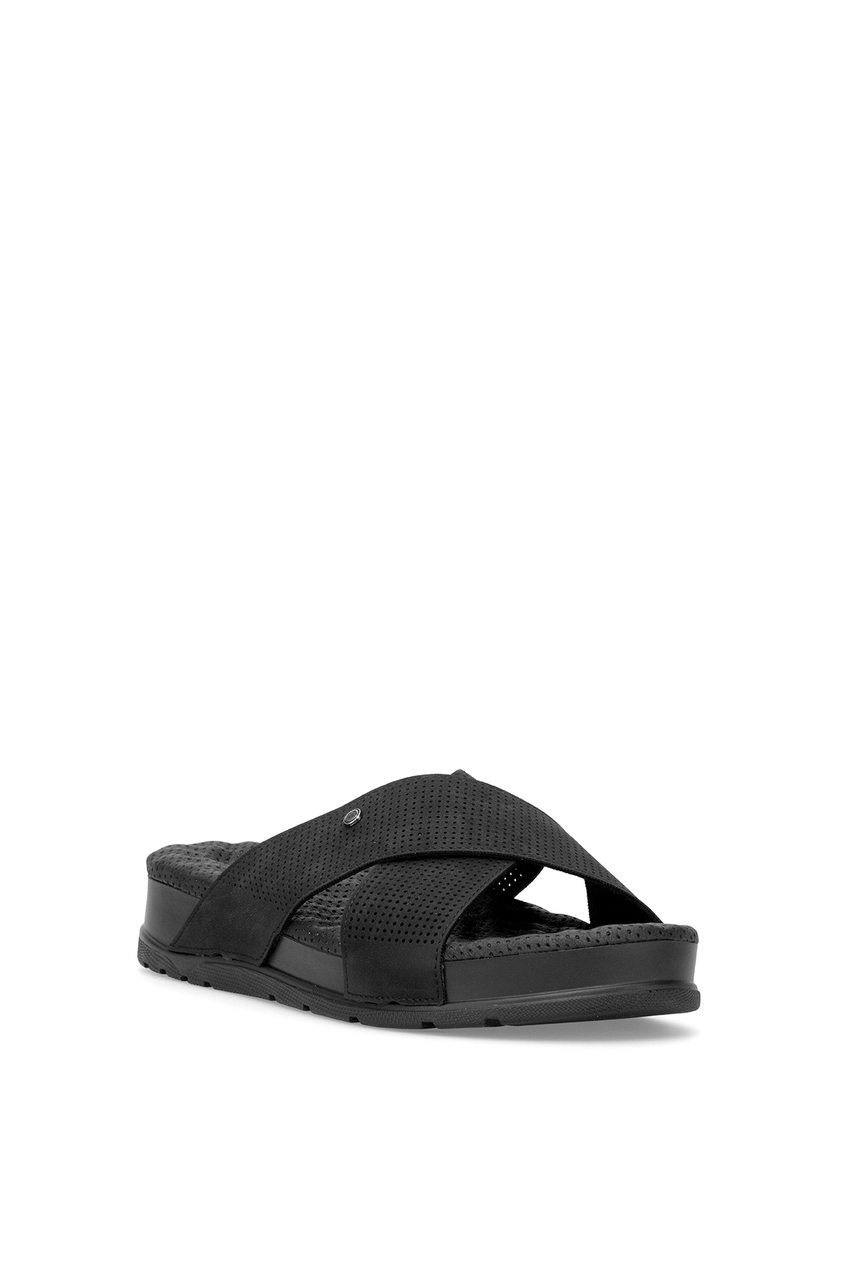 Muya 35403-3969 Renmen Erkek Ortopedik Düz Terlik Siyah