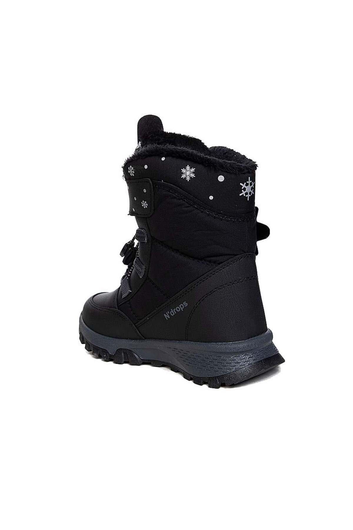 Ndrops YSEYL014 Kız Çocuk Kar Botu Siyah - Füme