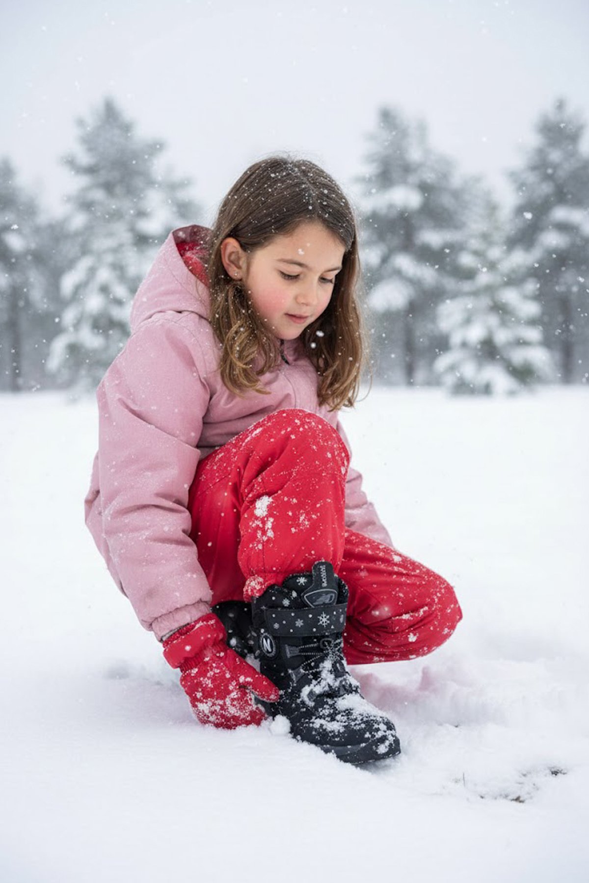 Ndrops YSEYL014 Kız Çocuk Kar Botu Siyah - Füme