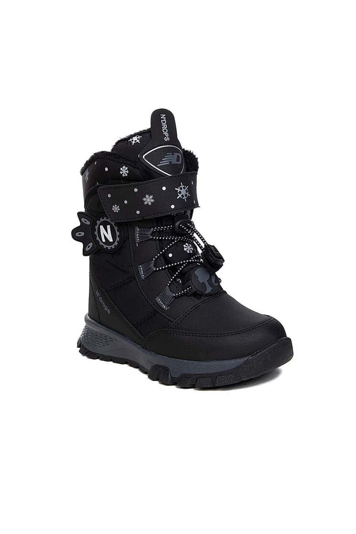 Ndrops YSEYL014 Kız Çocuk Kar Botu Siyah - Füme