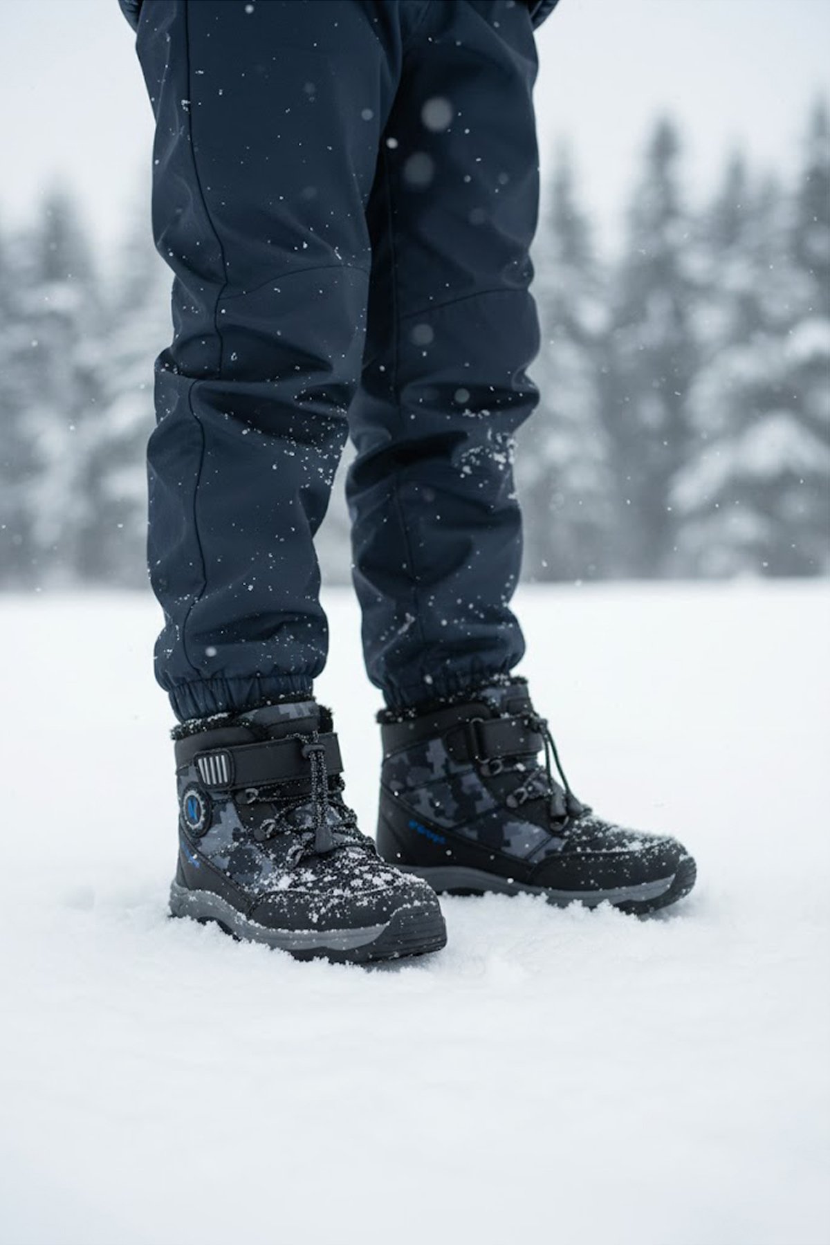 Ndrops YSEYL015 Outdoor Çocuk Bot Siyah - Lacivert