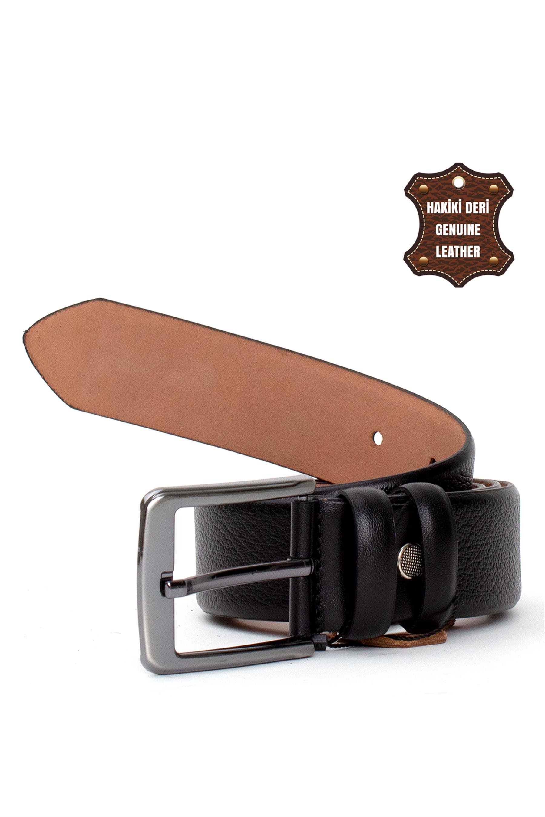 Pierre Cardin PC404 Erkek 4 cm Hakiki Deri Kemer Siyah