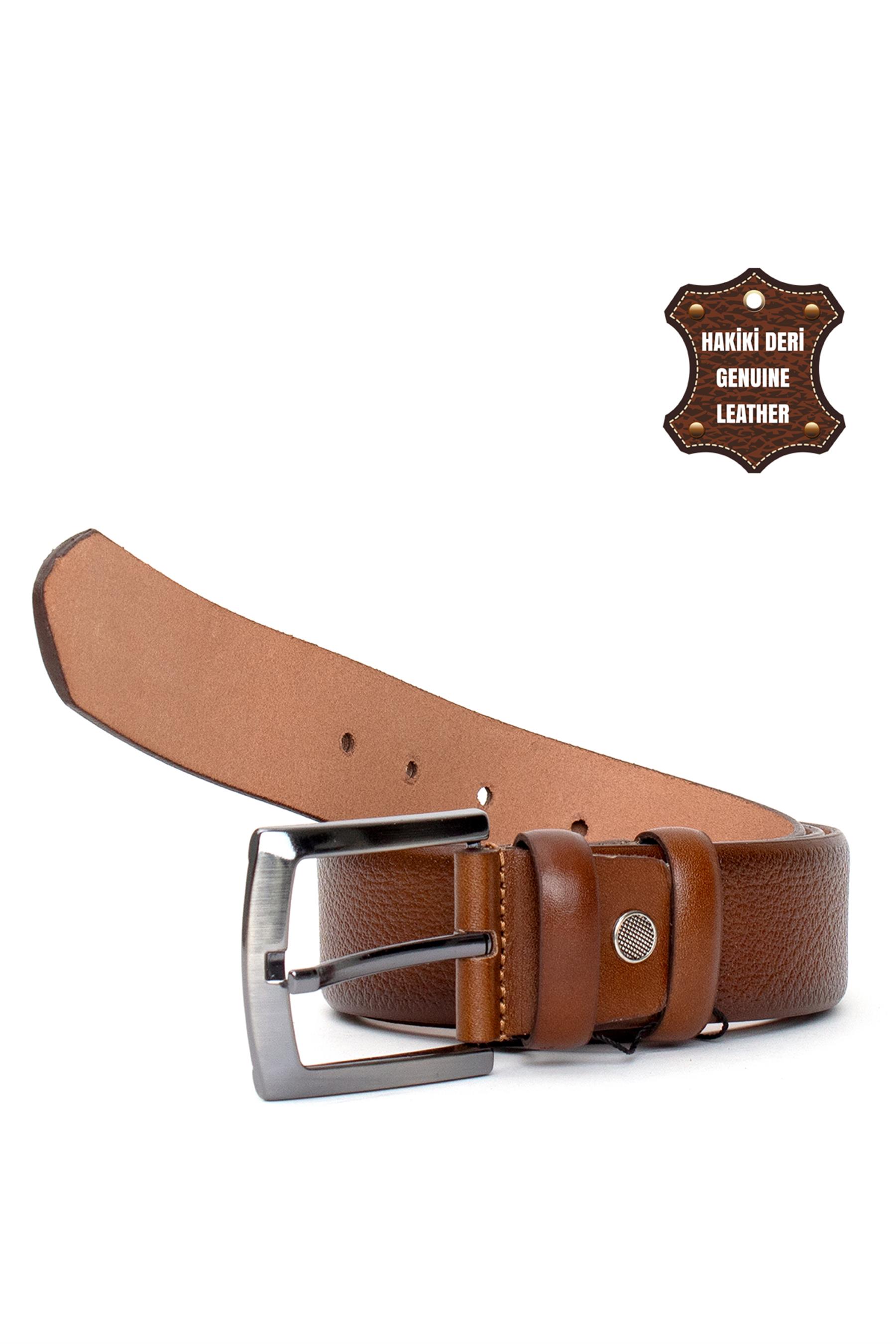 Pierre Cardin PC404 Erkek 4 cm Hakiki Deri Kemer Camel