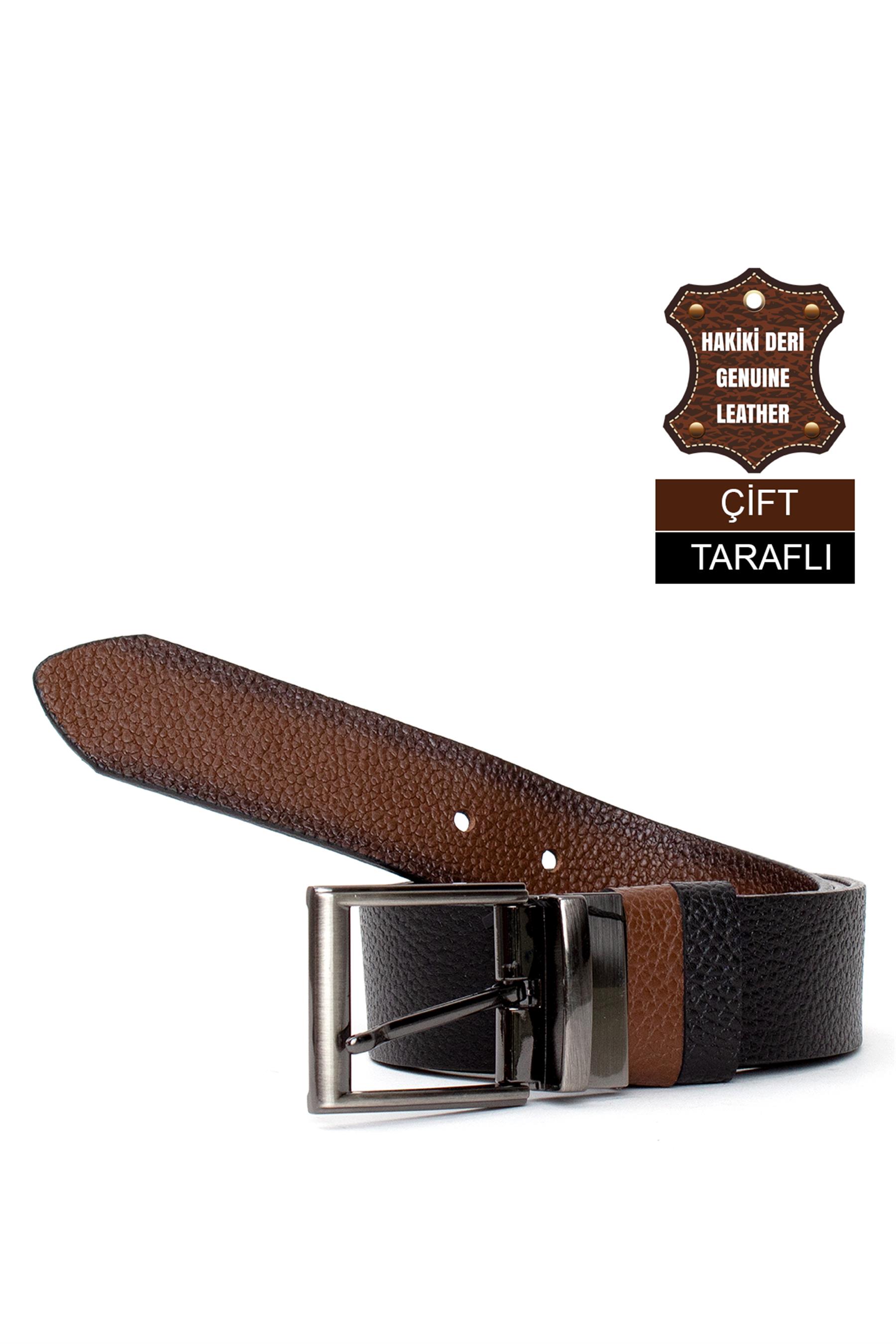 Pierre Cardin PC406 Erkek 4 cm Çift Taraflı Kemer Camel