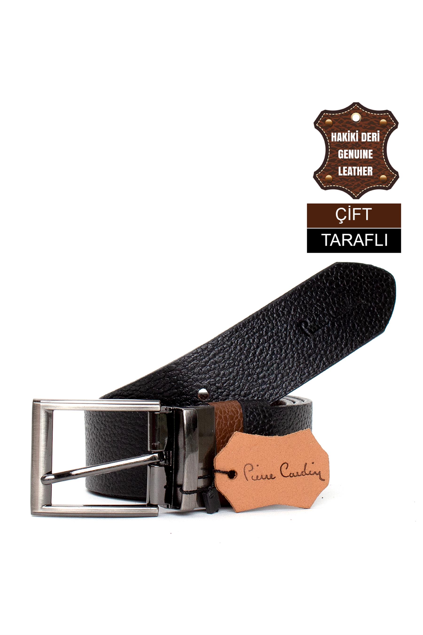 Pierre Cardin PC406 Erkek 4 cm Çift Taraflı Kemer Camel