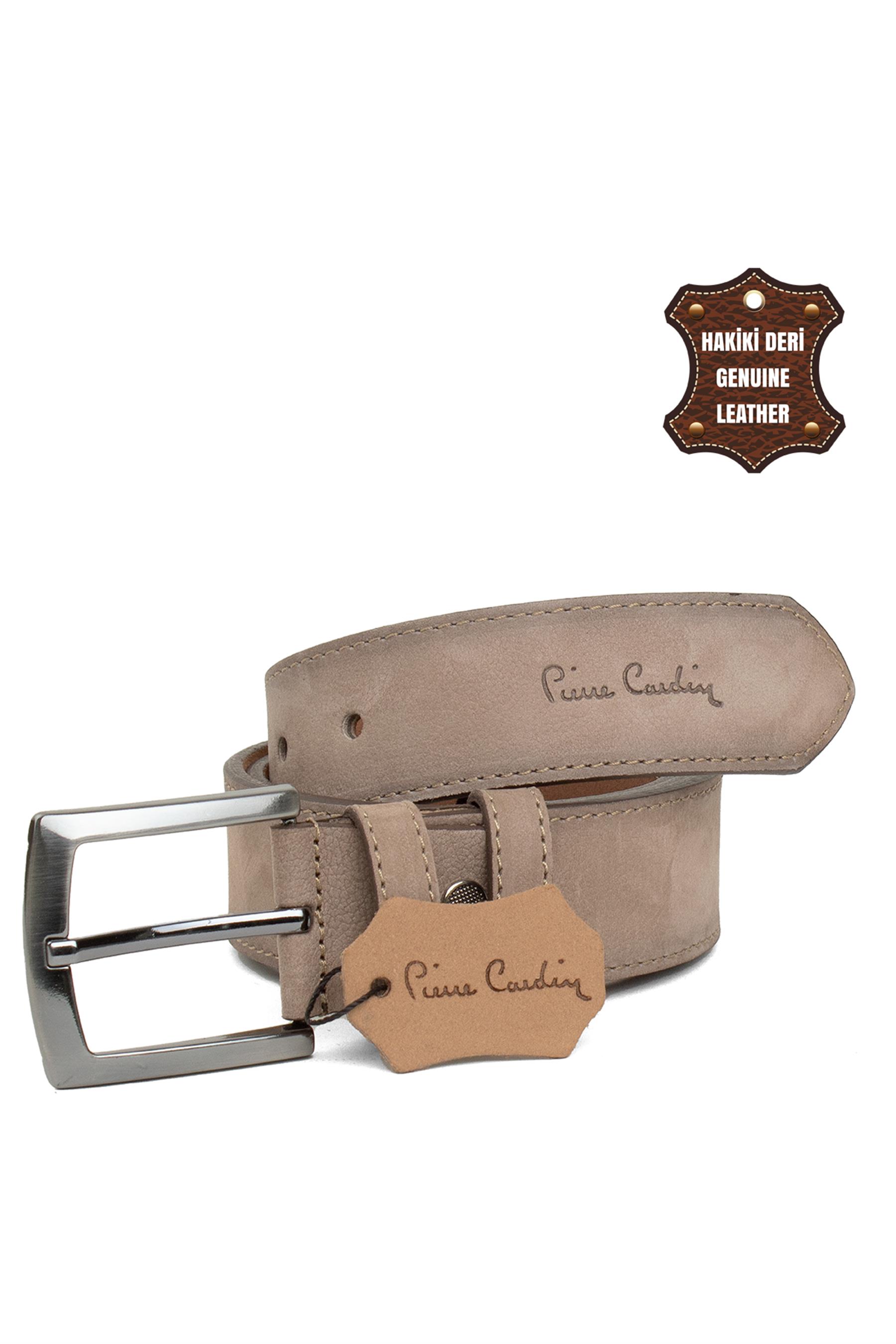 Pierre Cardin PC407N Erkek 4 cm Hakiki Deri Kemer Vizon