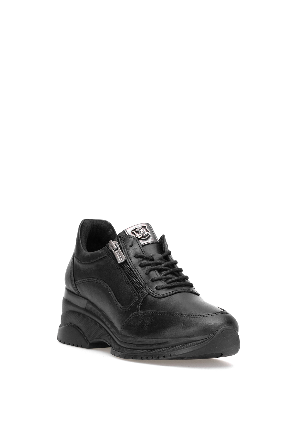 Venüs 2313081K Kadın Hakiki Deri Dolgu Topuk Ayakkabı Siyah