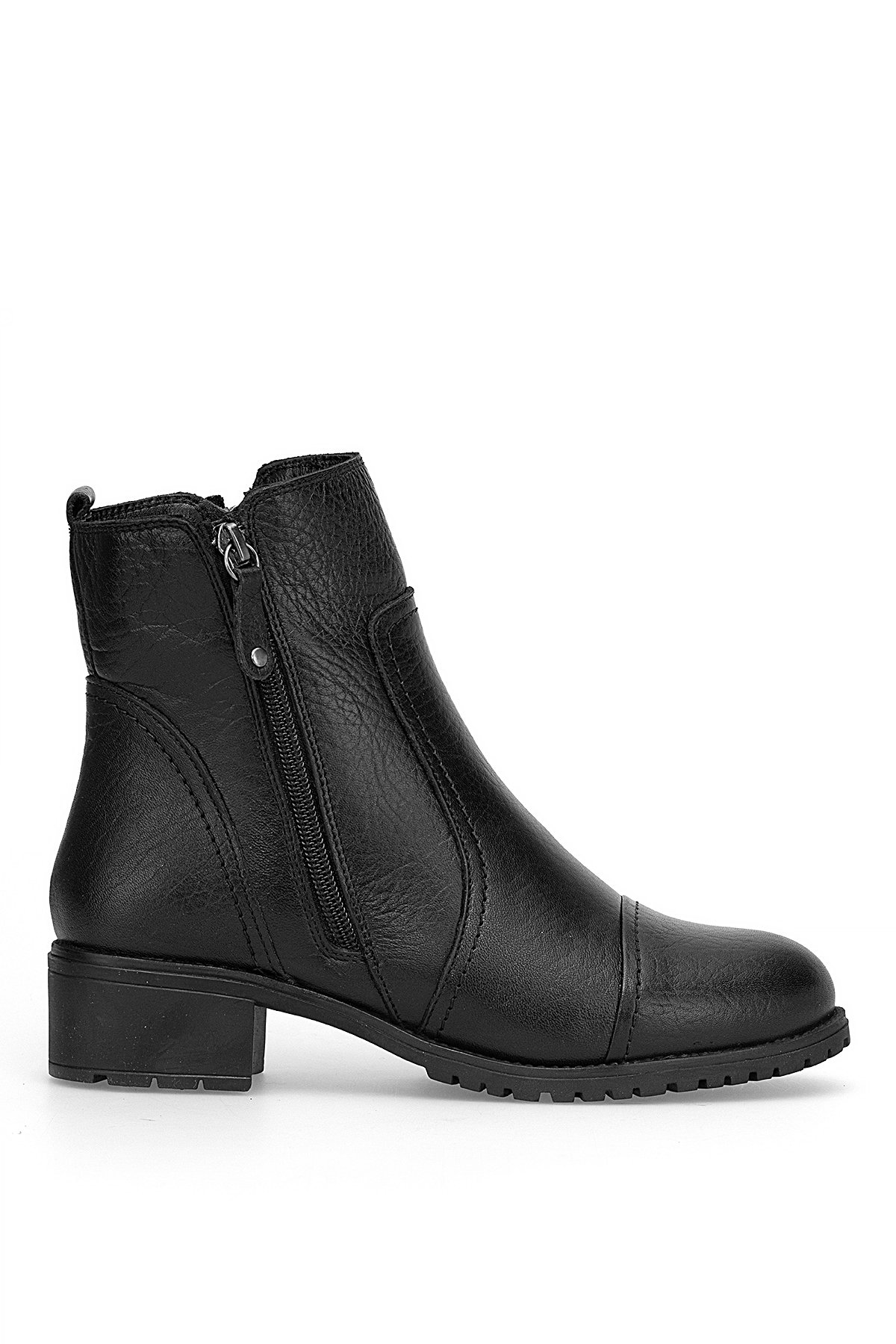 Voyager 7550 Kadın Hakiki Deri Klasik Bot Siyah