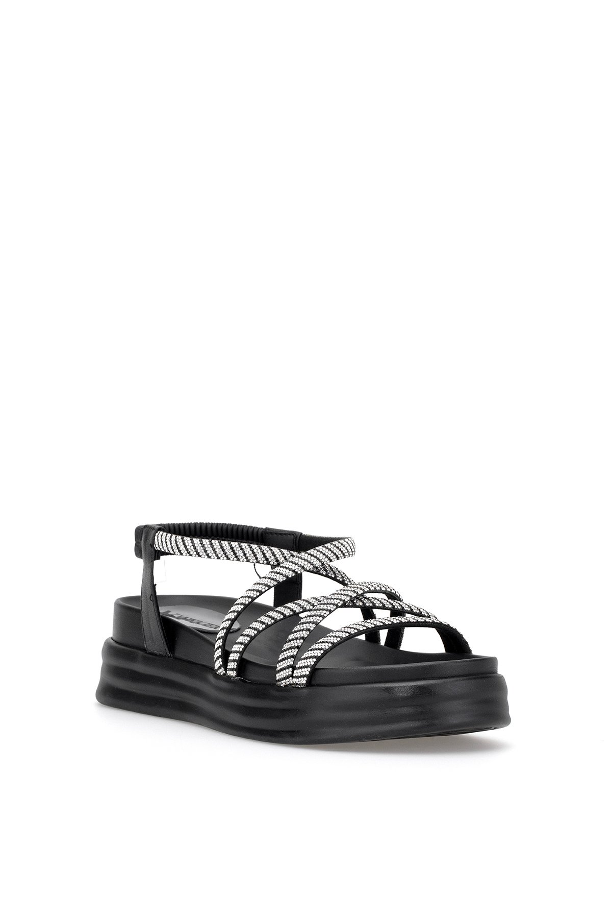 Voyager B144 Kadın Hakiki Deri Düz Sandalet Siyah