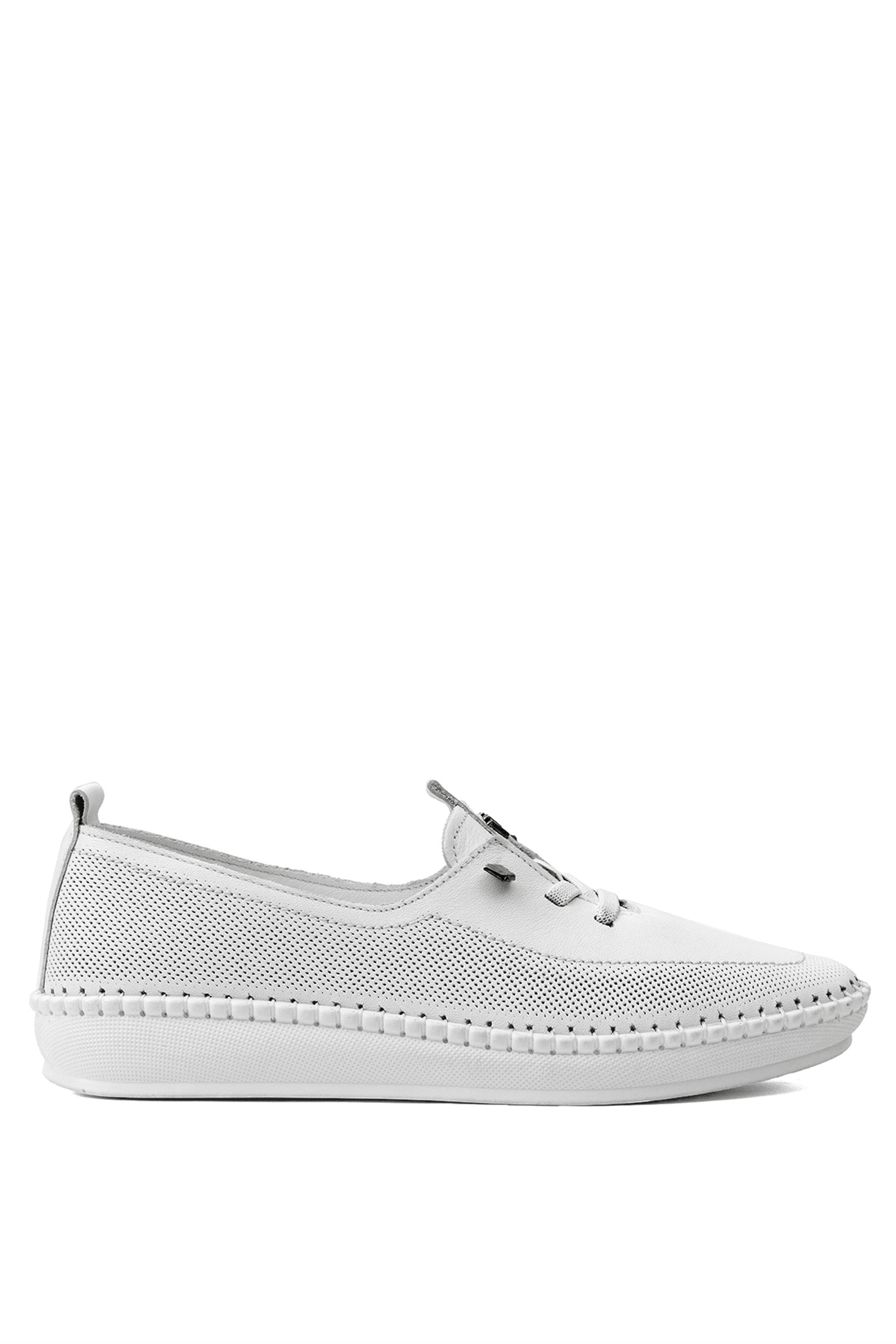 Voyager Z083 Kadın Hakiki Deri Ortopedik Casual Ayakkabı Beyaz