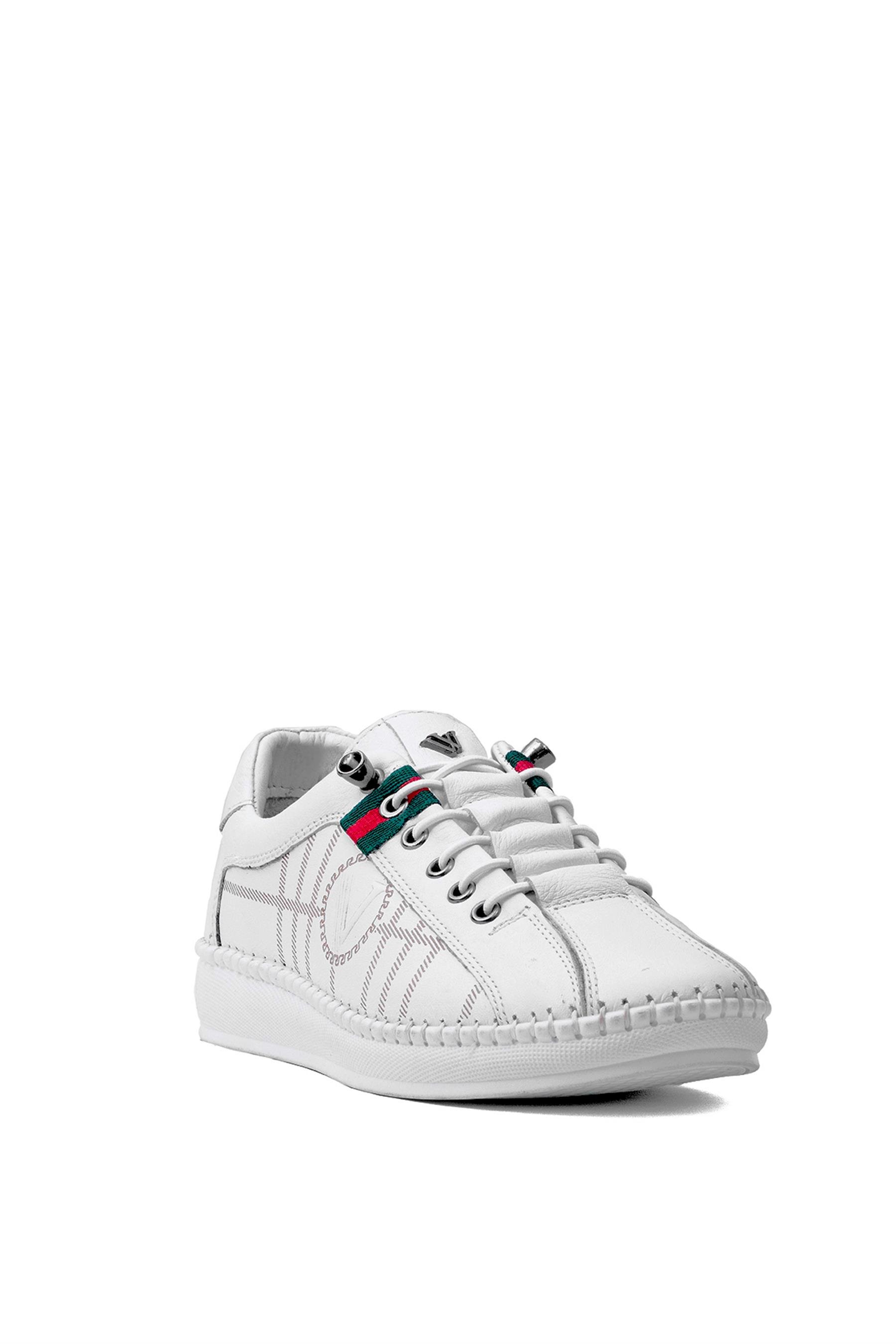 Voyager Z096 Kadın Hakiki Deri Ortopedik Casual Ayakkabı Beyaz