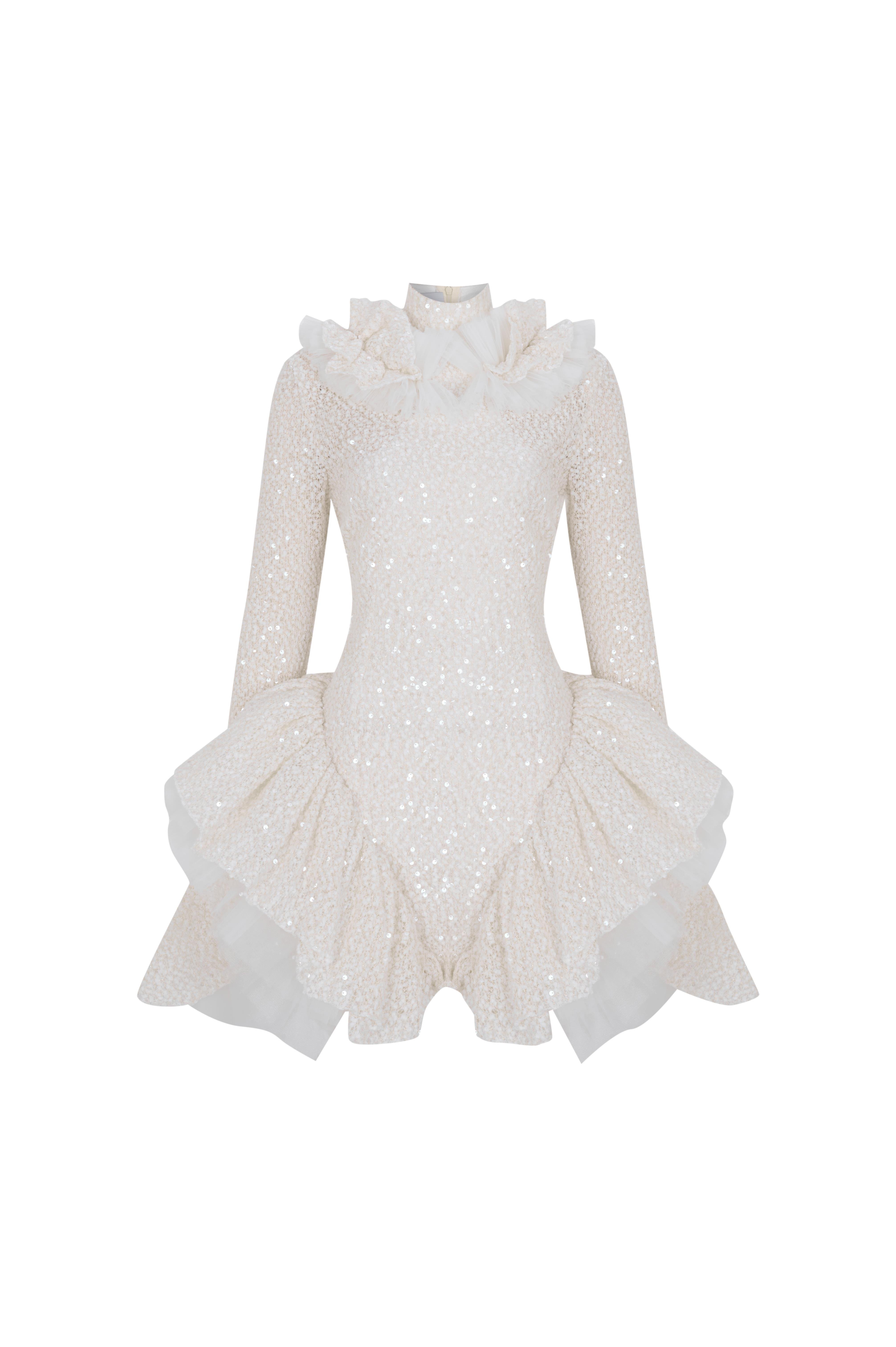 Pullu Kabarık Etek Elbise