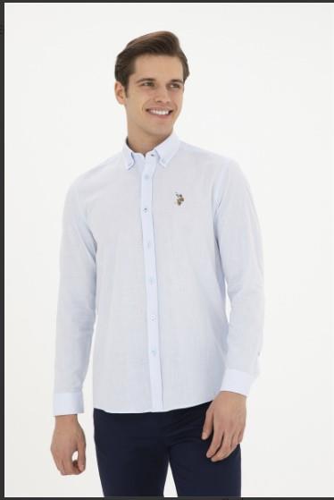 U.S.POLO ASSN Erkek ENZOGL024Y U.Kol Keten Gömlek 1829583