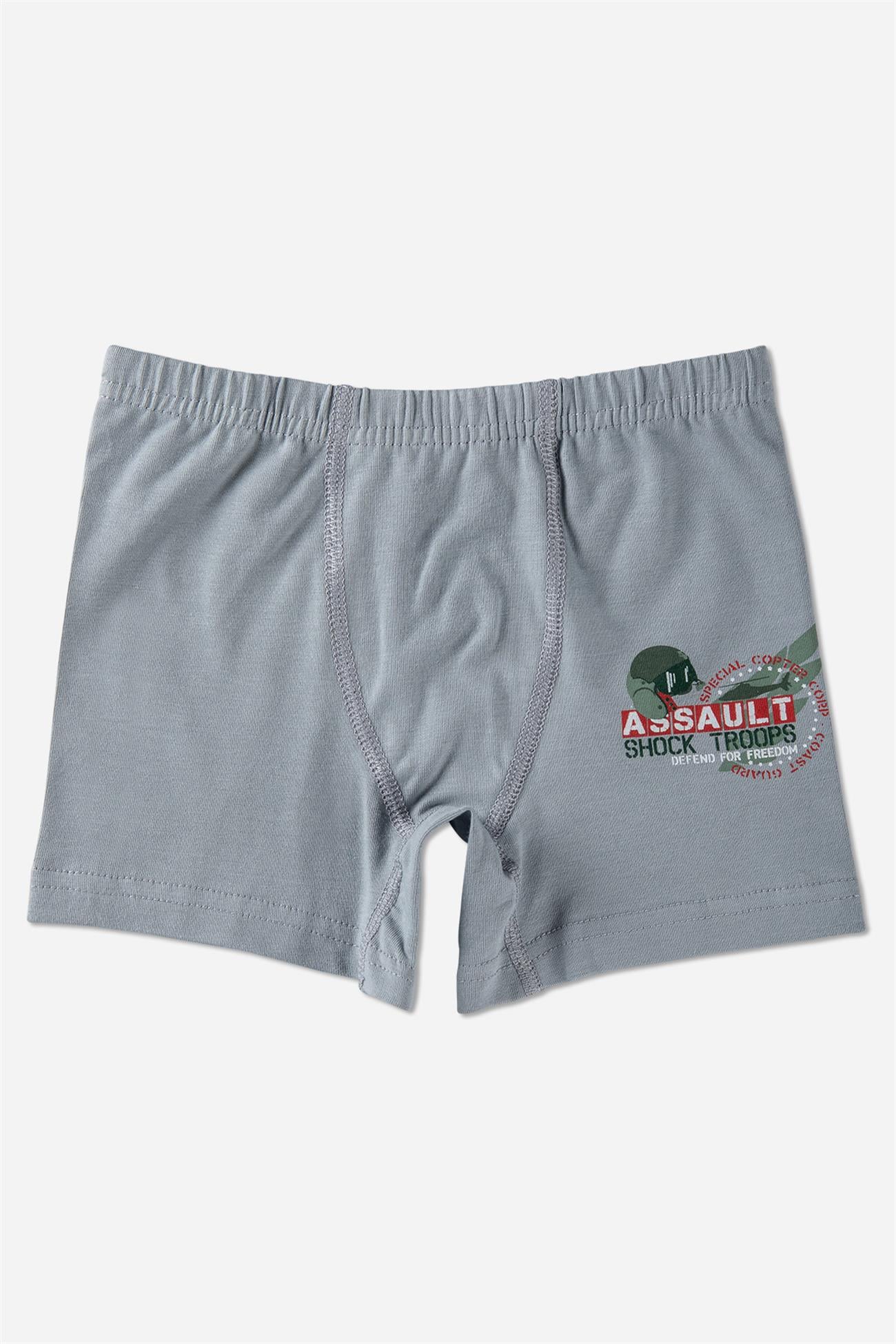 Erkek Çocuk Pamuklu Baskılı Rahat Kesim Likralı Boxer 3'lü Paket 3392 Renkli