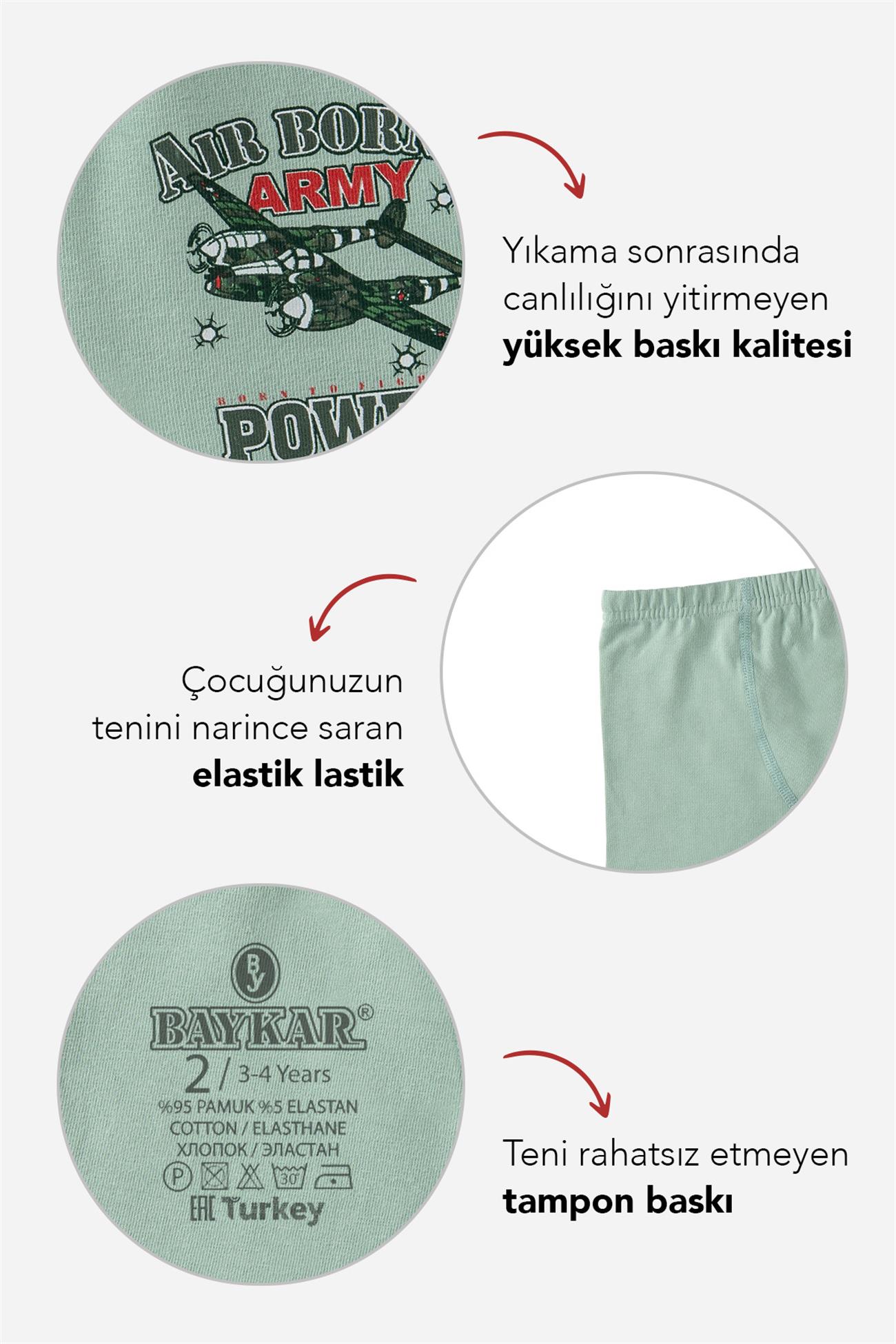 Erkek Çocuk Pamuklu Baskılı Rahat Kesim Likralı Boxer 3'lü Paket 3392 Renkli