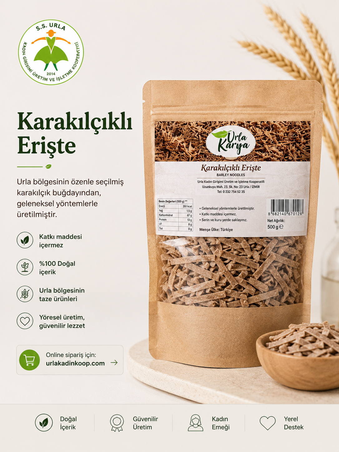 Karakılçık Unlu Erişte 500 Gr
