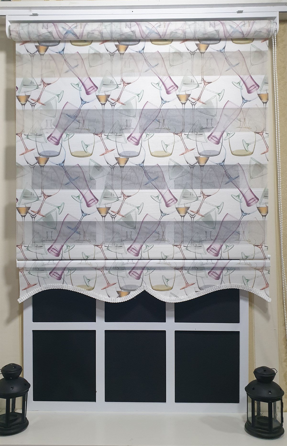 Pliseli Zebra Stor Kadeh Baskılı Etek Dilimli ST 027