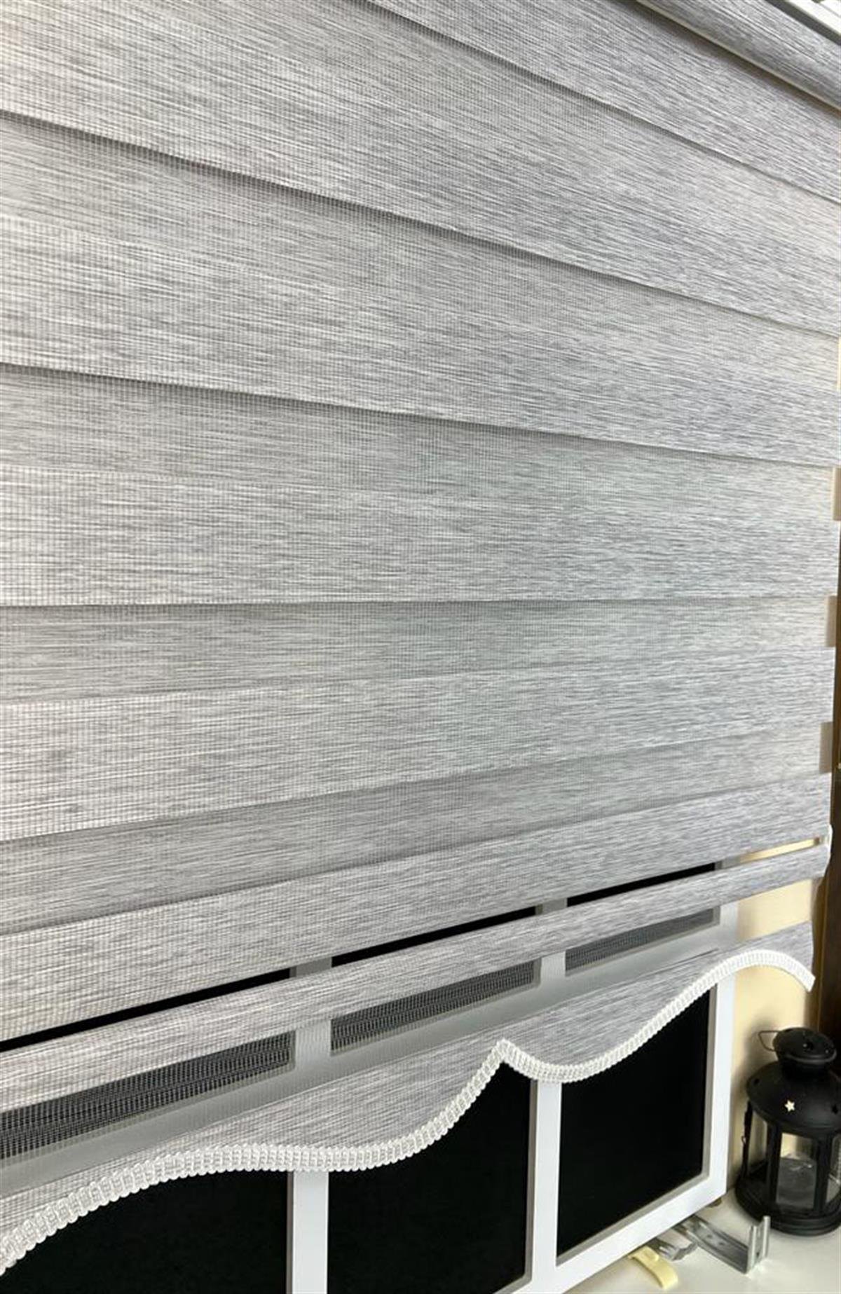Zebra Stor Perde Gri Alüminyum Kasa STB-400-V04