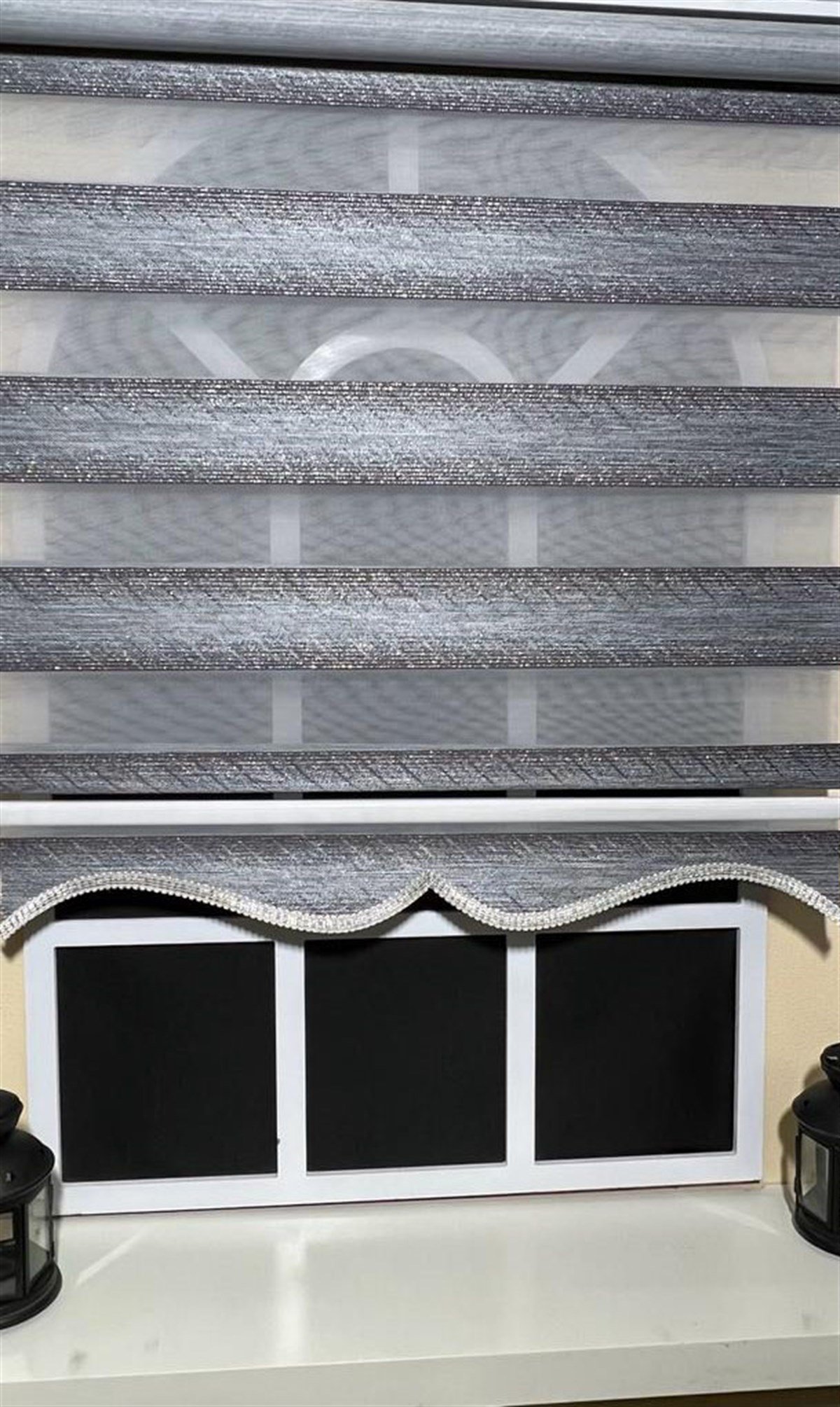 Zebra Stor Perde Gri Renk Geçişli Etek Dilimli ST 047