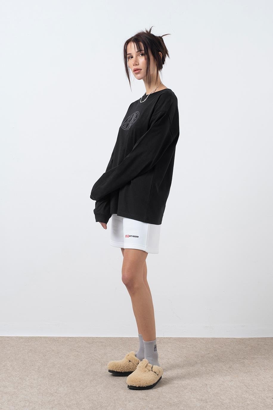 Beyaz Bermuda Jogger Şort