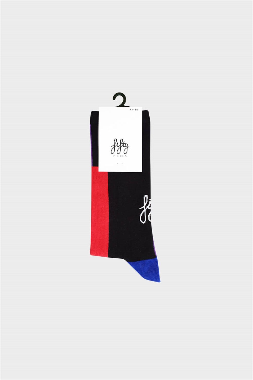 Contrast Colored Socks Black-Purple