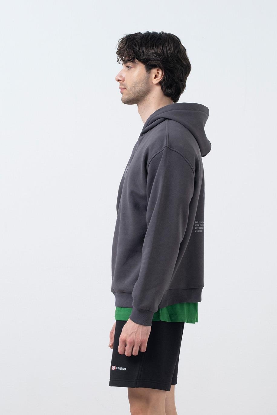 Men's Drop Shoulder Back Printed Hoodie