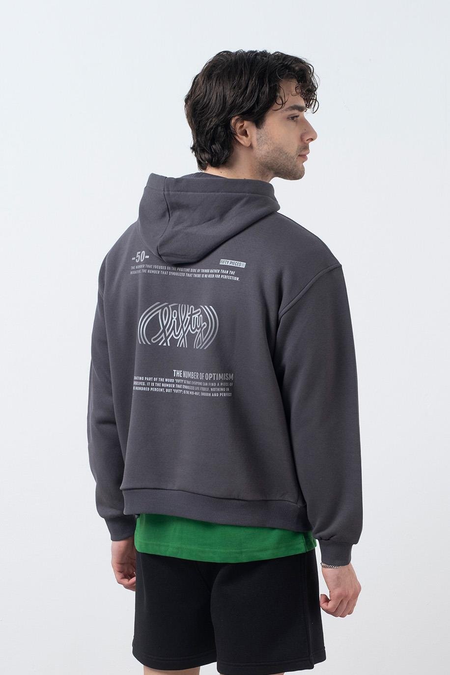 Men's Drop Shoulder Back Printed Hoodie