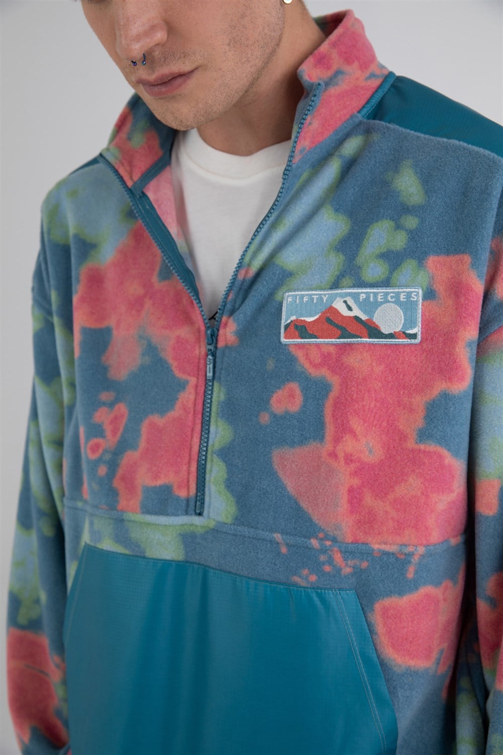 Erkek Fermuarlı Kanguru Cepli Polar Sweatshirt