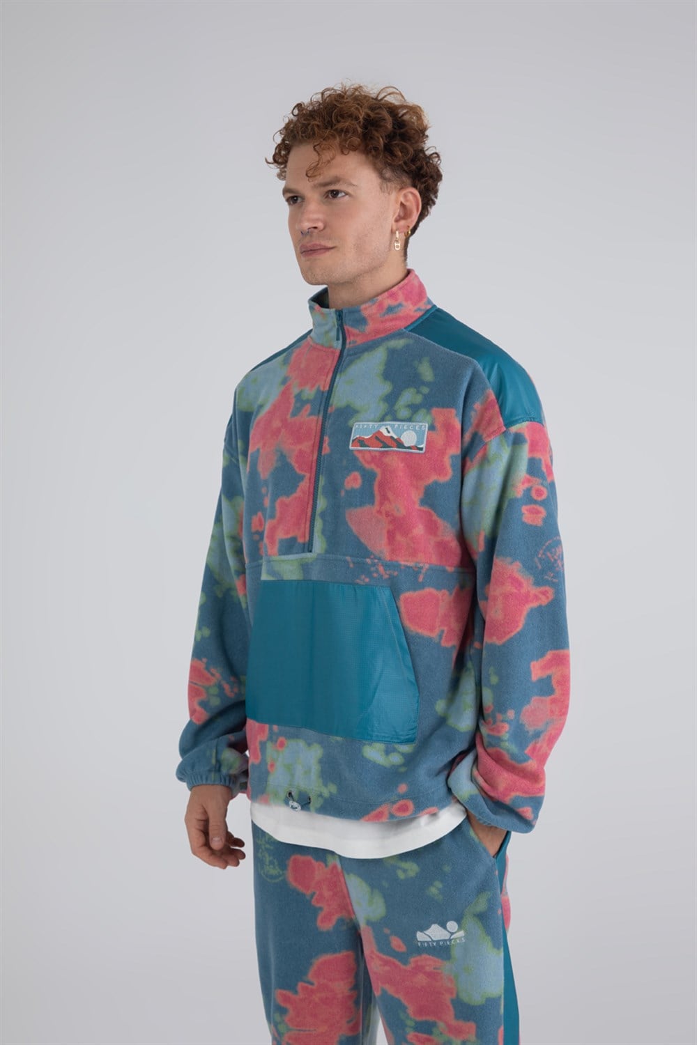 Erkek Fermuarlı Kanguru Cepli Polar Sweatshirt