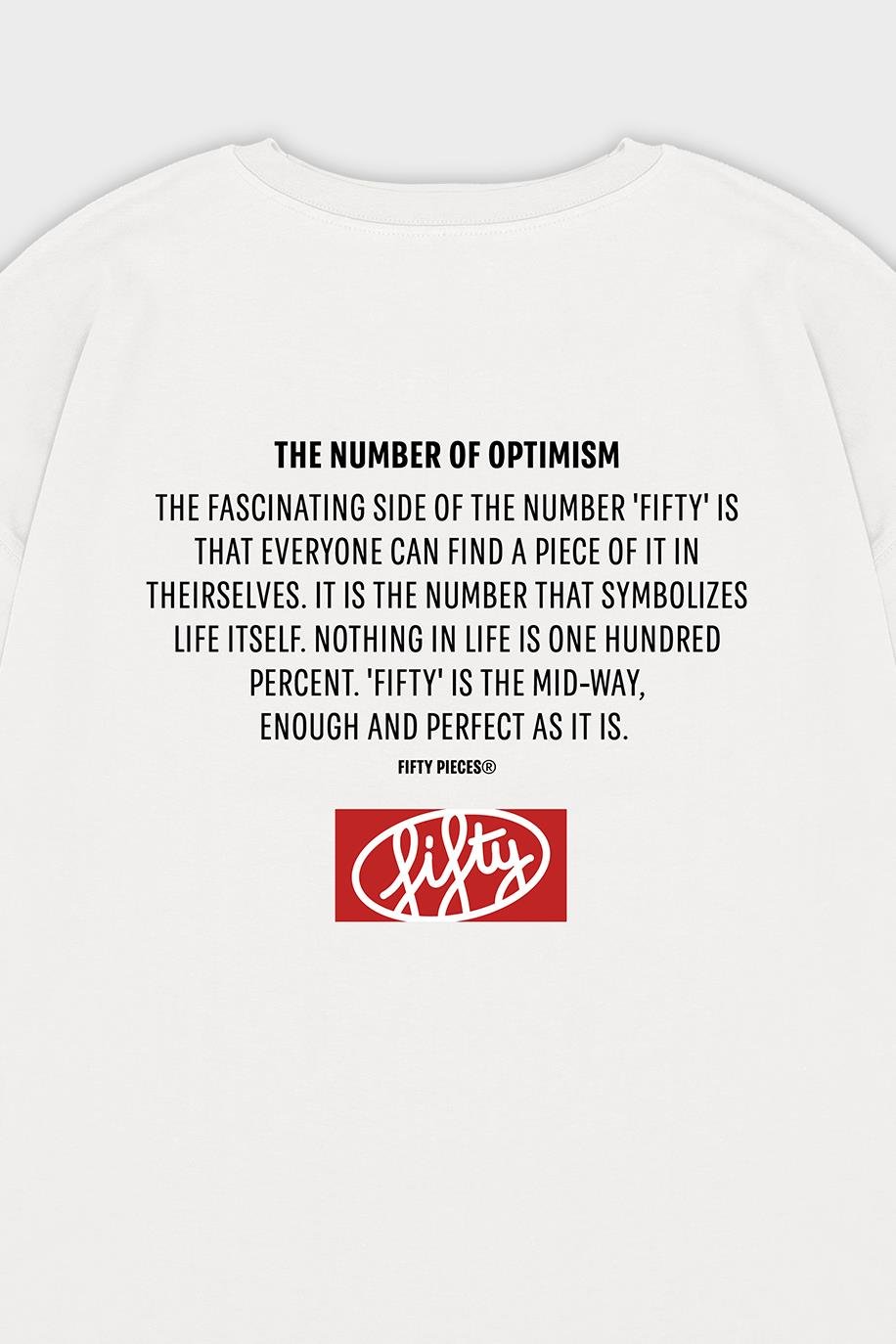 Erkek Beyaz Düşük Omuzlu Sırt Baskılı T-Shirt