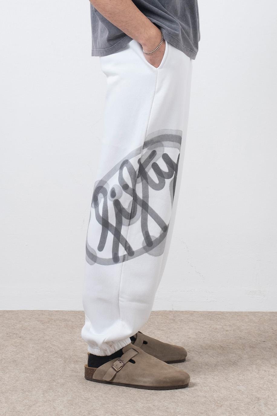 Erkek Beyaz Loose Fit Jogger Pantolon