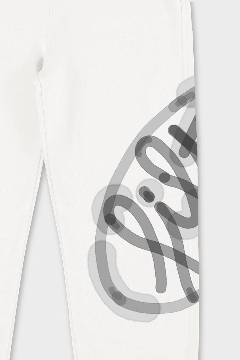 Erkek Beyaz Loose Fit Jogger Pantolon