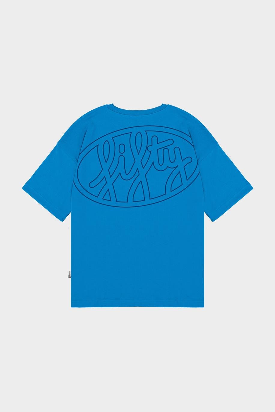 Erkek Canlı Mavi Core Düşük Omuzlu T-Shirt