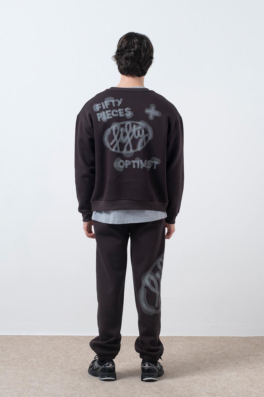 Men's Drop Shoulder Back Printed Sweatshirt