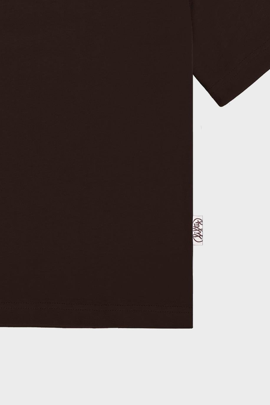 Erkek Kahverengi Düşük Omuzlu Sırt Baskılı T-Shirt