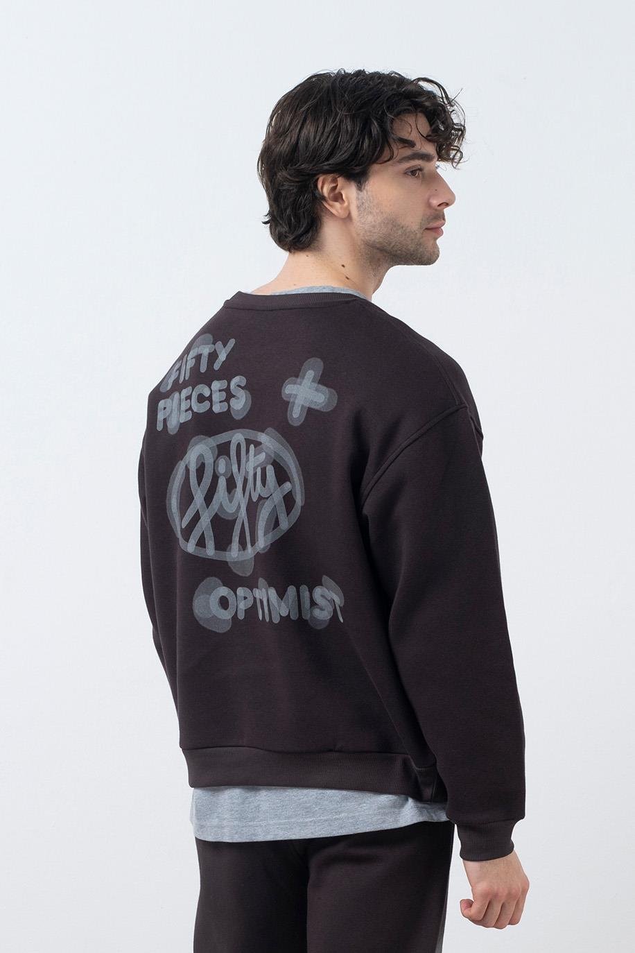 Men's Drop Shoulder Back Printed Sweatshirt