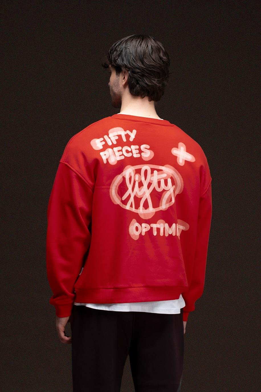 Men's Drop Shoulder Back Printed Sweatshirt