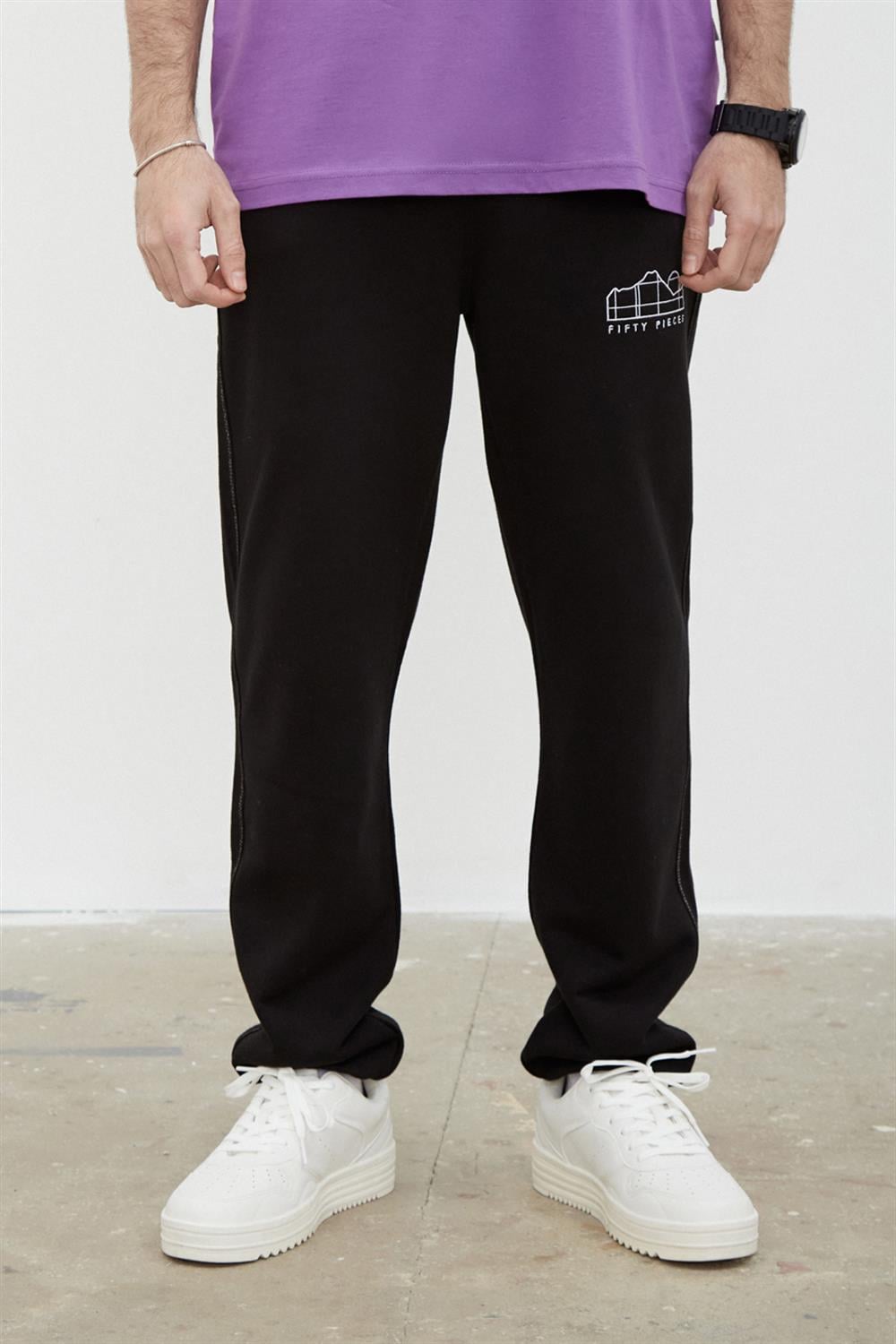 ERKEK KONTRAST DİKİŞLİ LOOSE FIT JOGGER